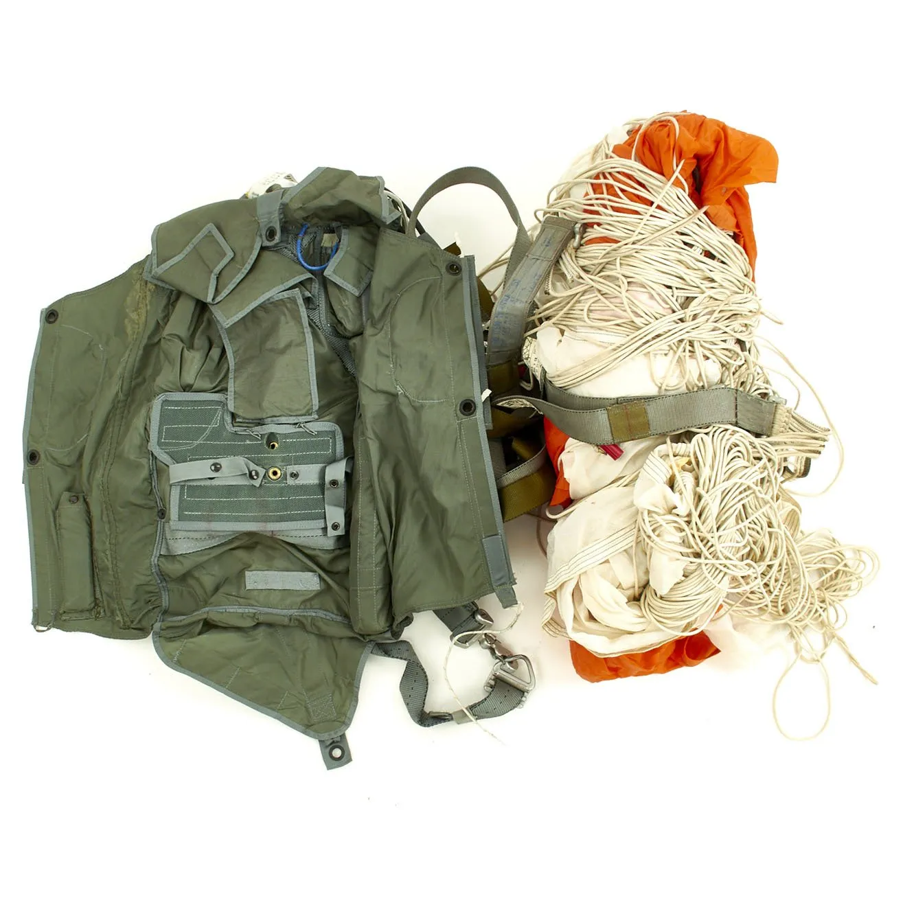 Original U.S. Cold War Parachute Set - Canopy, Harness, Suits, Parts and More