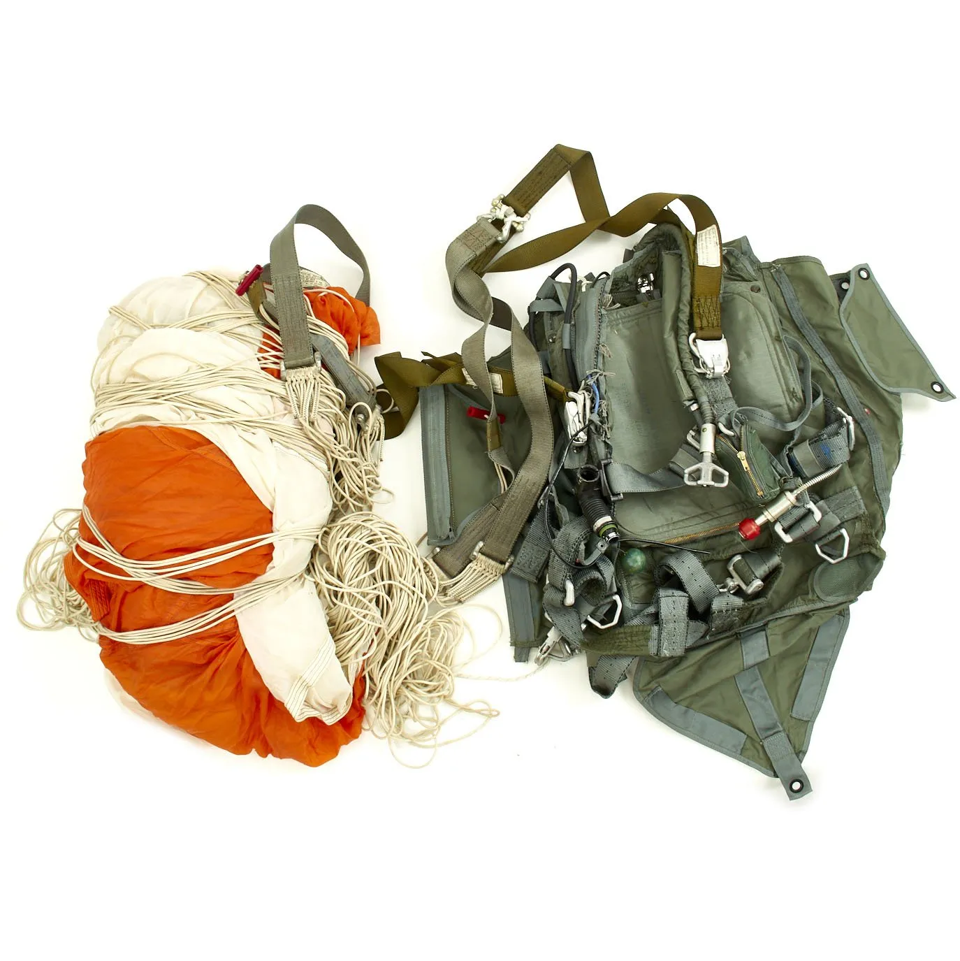 Original U.S. Cold War Parachute Set - Canopy, Harness, Suits, Parts and More