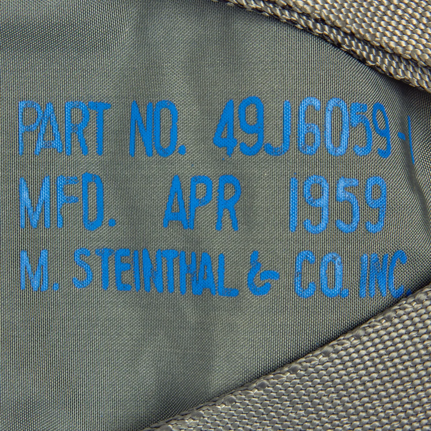 Original U.S. Cold War / Vietnam War 1959 Dated 28ft SP-2 Model Seat Pack Parachute with Harness by M. Steinthal & Co - With Canopy