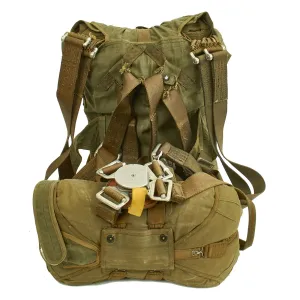 Original U.S. Early Vietnam War Parachute with Harness and Reserve Chute By Irving Air Chute Co