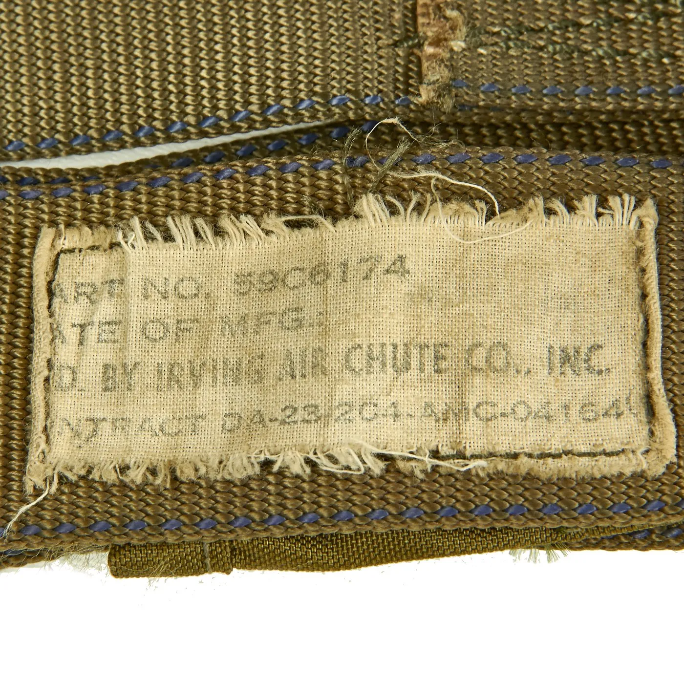 Original U.S. Early Vietnam War Parachute with Harness and Reserve Chute By Irving Air Chute Co