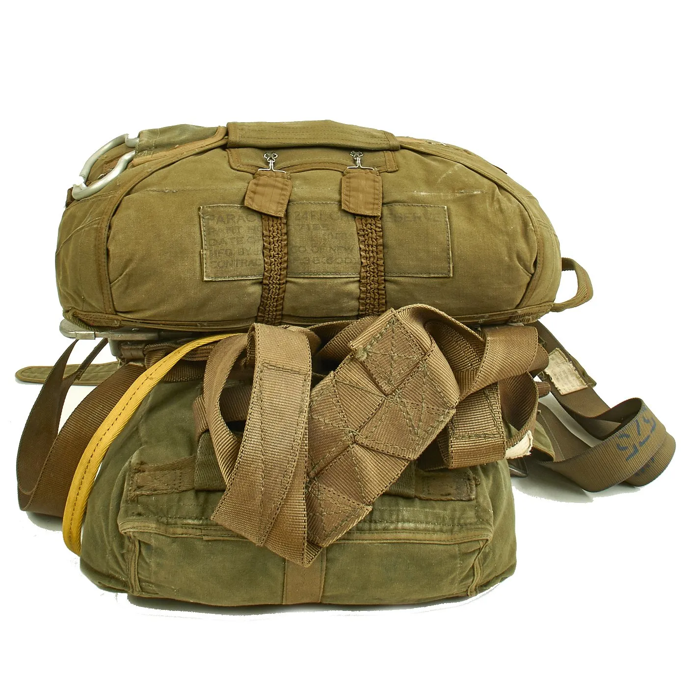 Original U.S. Early Vietnam War Parachute with Harness and Reserve Chute By Irving Air Chute Co