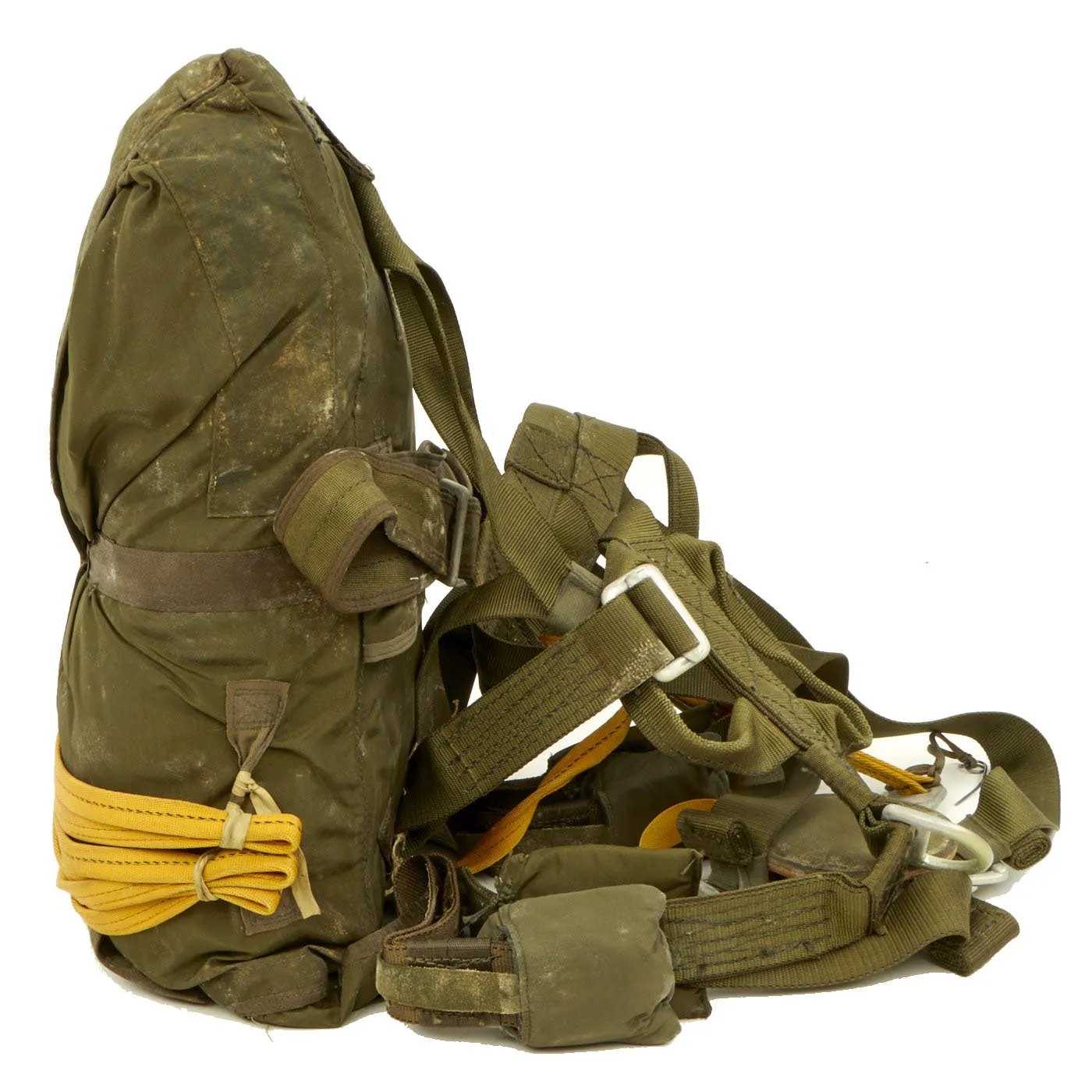 Original U.S. Early Vietnam War Parachute with Harness and Reserve Chute By Mills Manufacturing Corporation