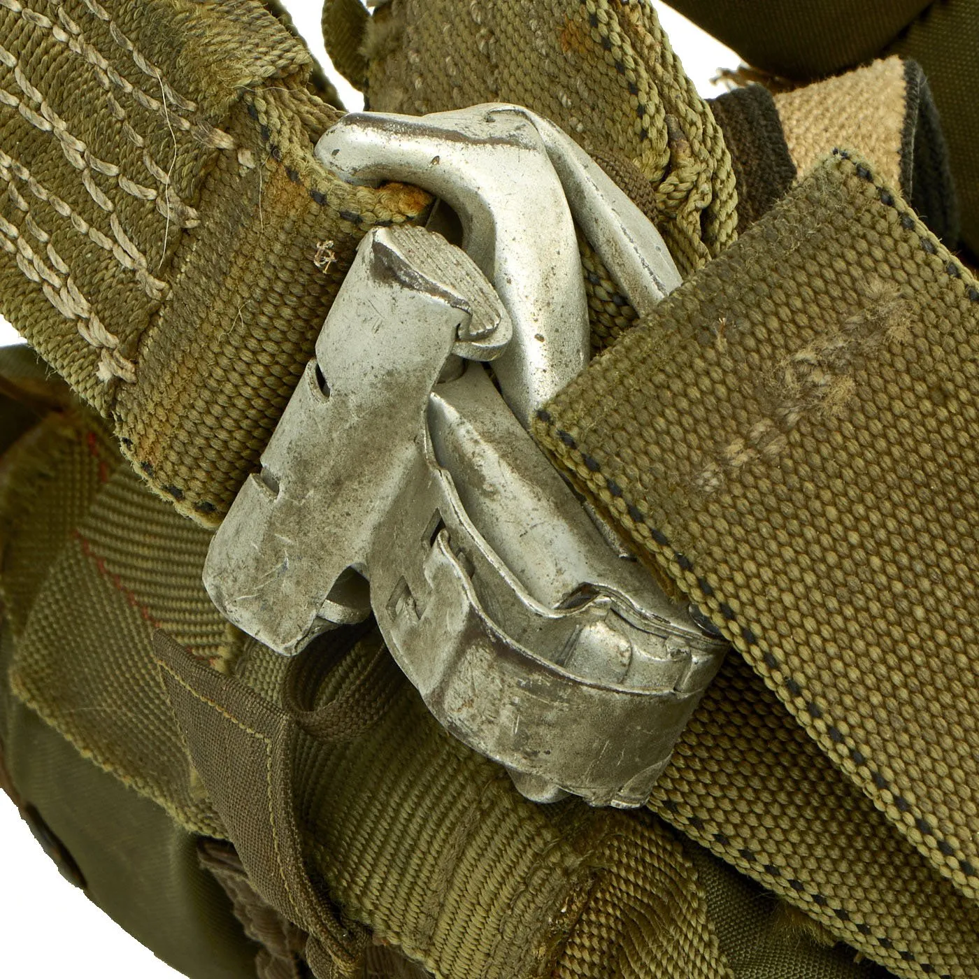 Original U.S. WWII Air Force Korean War Aircrew Parachute Pack with Harness and Parachute Canopy - Dated May, 1951