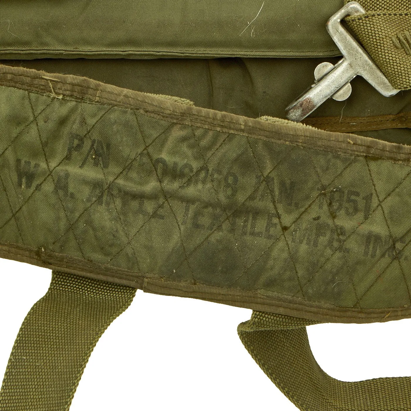 Original U.S. WWII Air Force Korean War Aircrew Parachute Pack with Harness and Parachute Canopy - Dated May, 1951