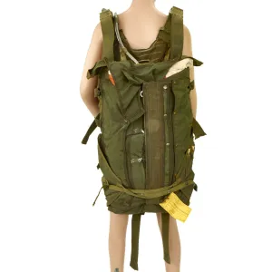 Original U.S. WWII Air Force Korean War Aircrew Parachute Pack with Harness and Parachute Canopy - Dated May, 1951