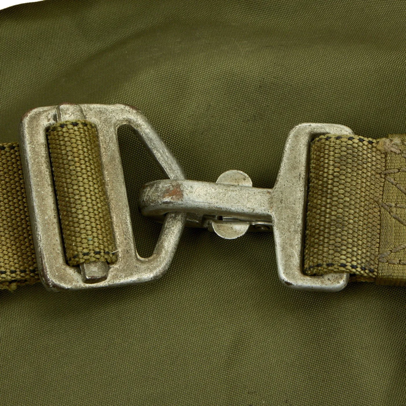 Original U.S. WWII Air Force Korean War Aircrew Parachute Pack with Harness and Parachute Canopy - Dated May, 1951