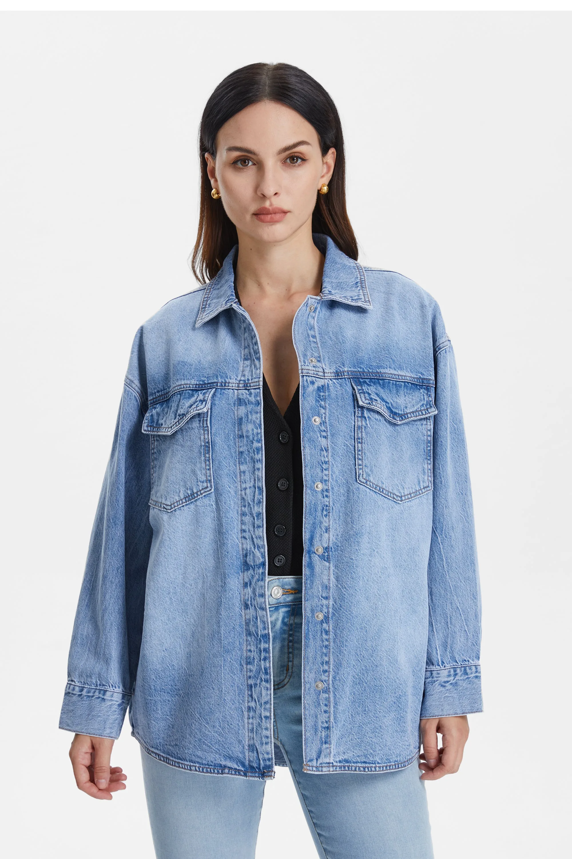 Oversized Denim Shirt Jacket