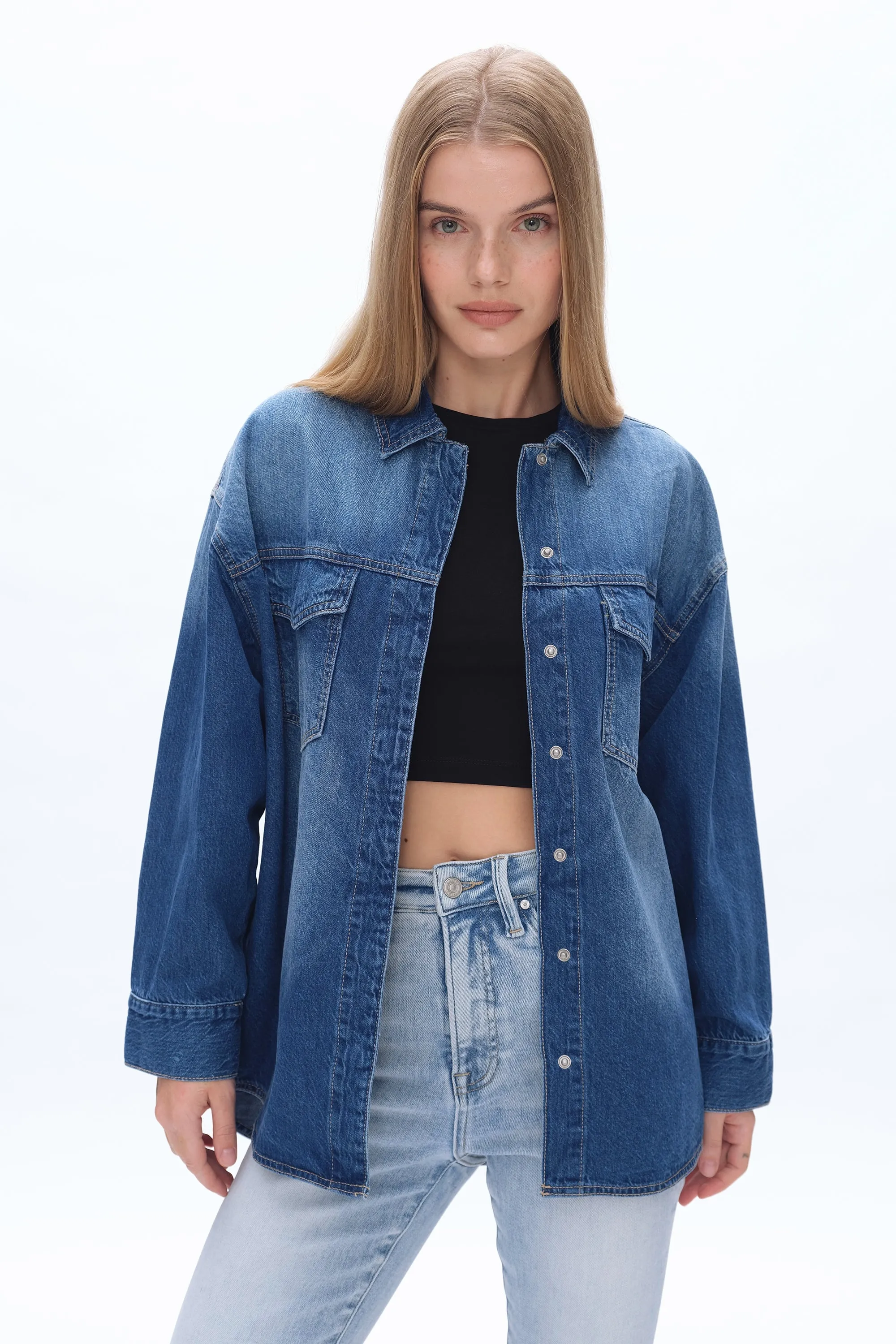 Oversized Denim Shirt Jacket