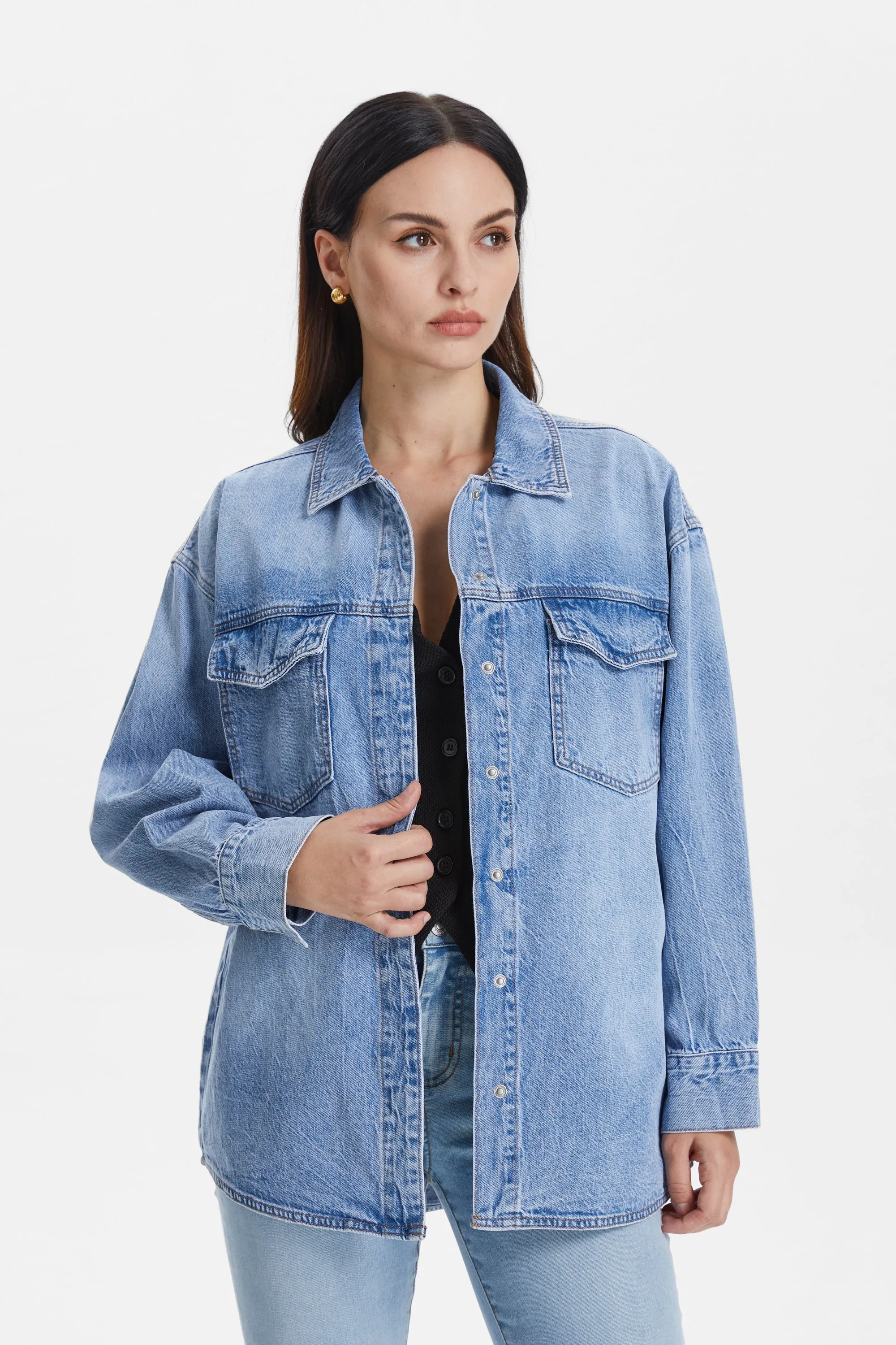 Oversized Denim Shirt Jacket