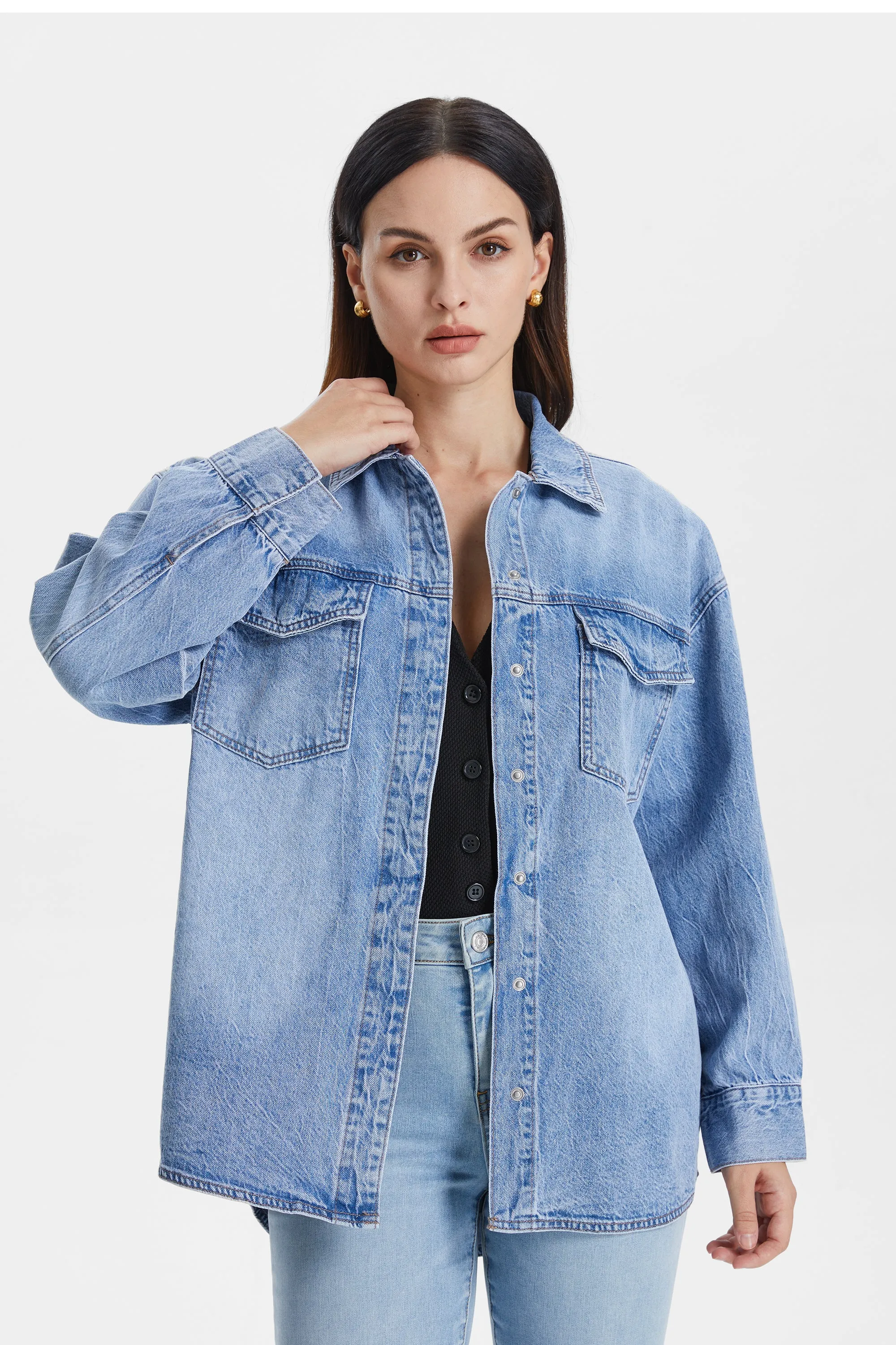 Oversized Denim Shirt Jacket