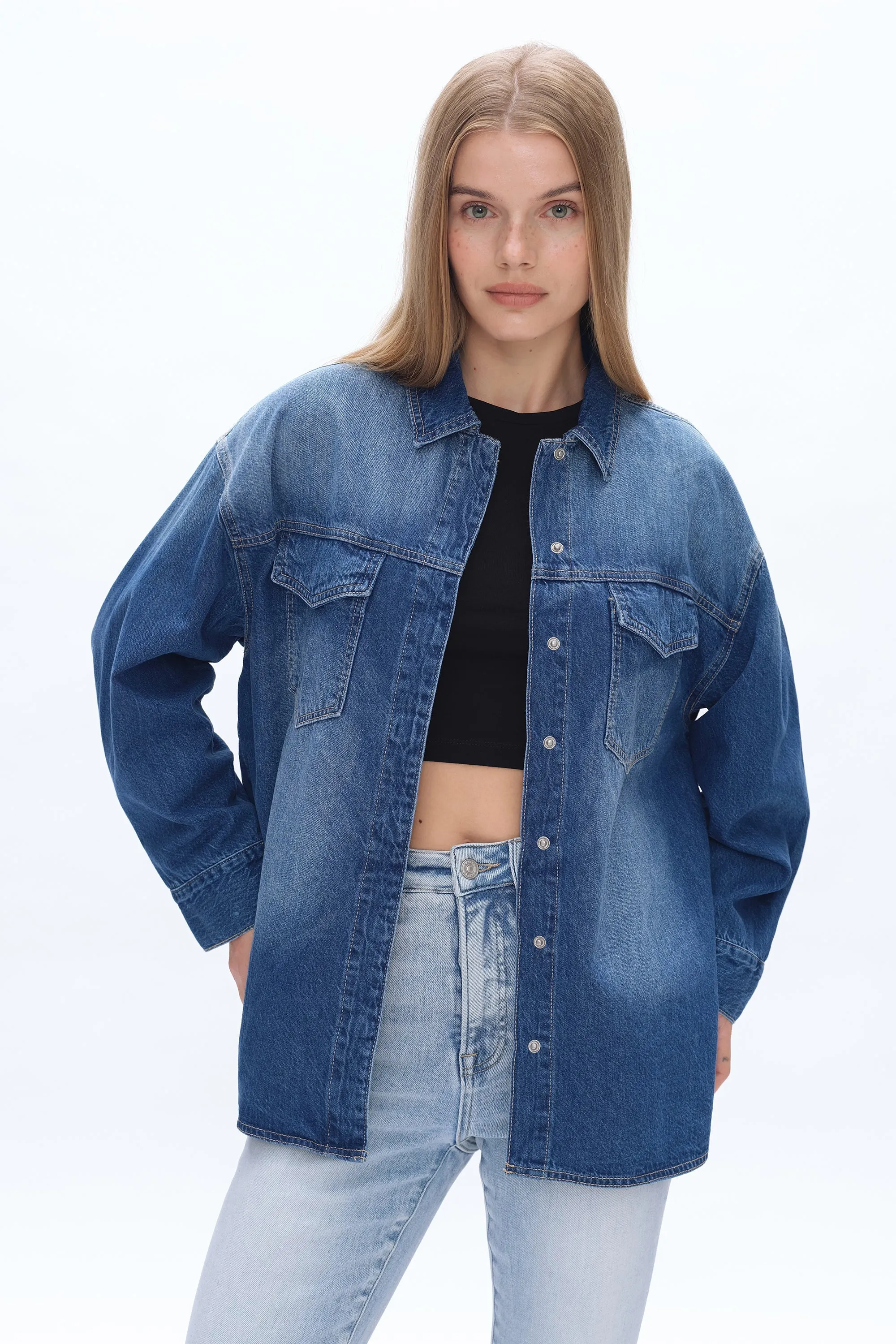 Oversized Denim Shirt Jacket