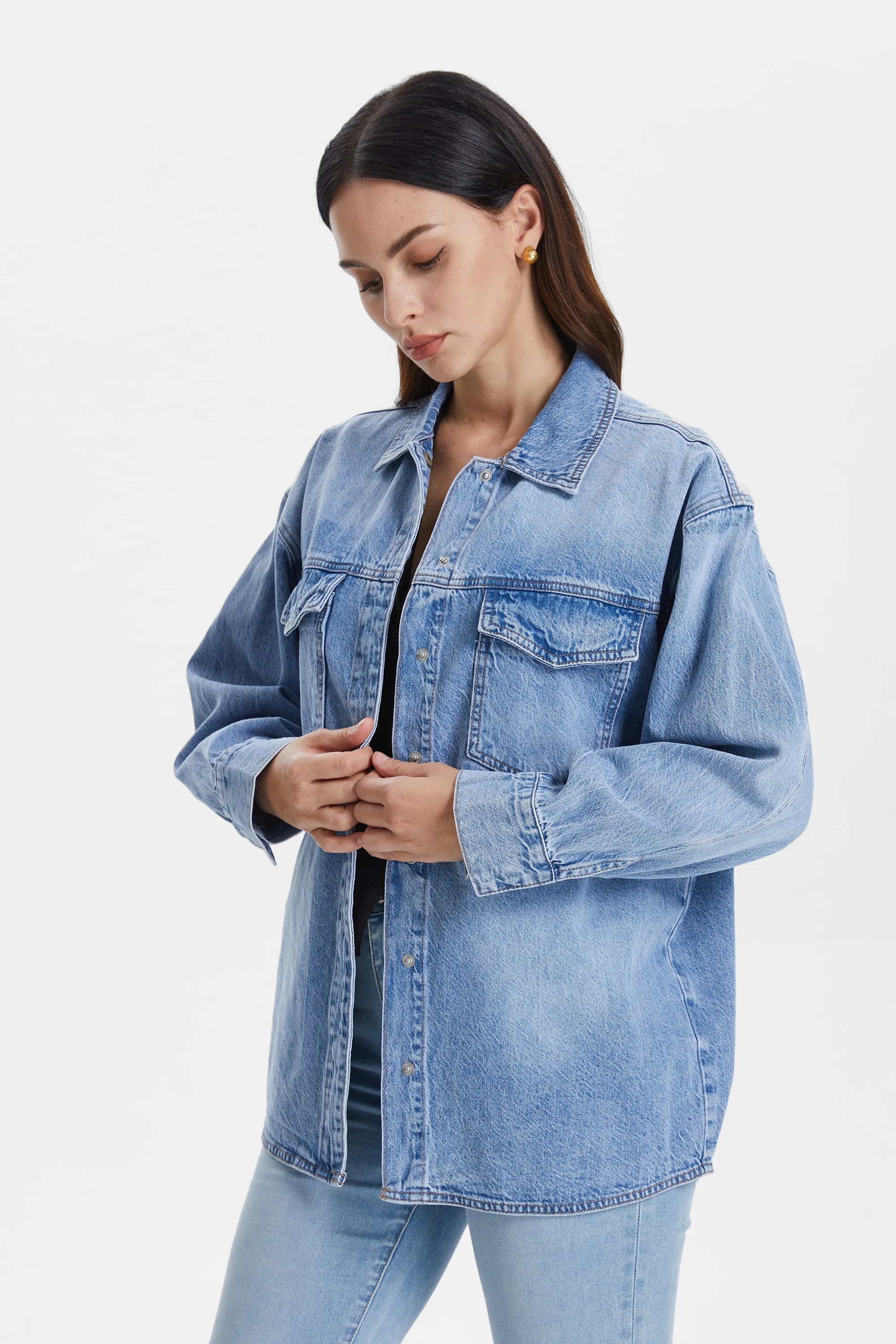 Oversized Denim Shirt Jacket