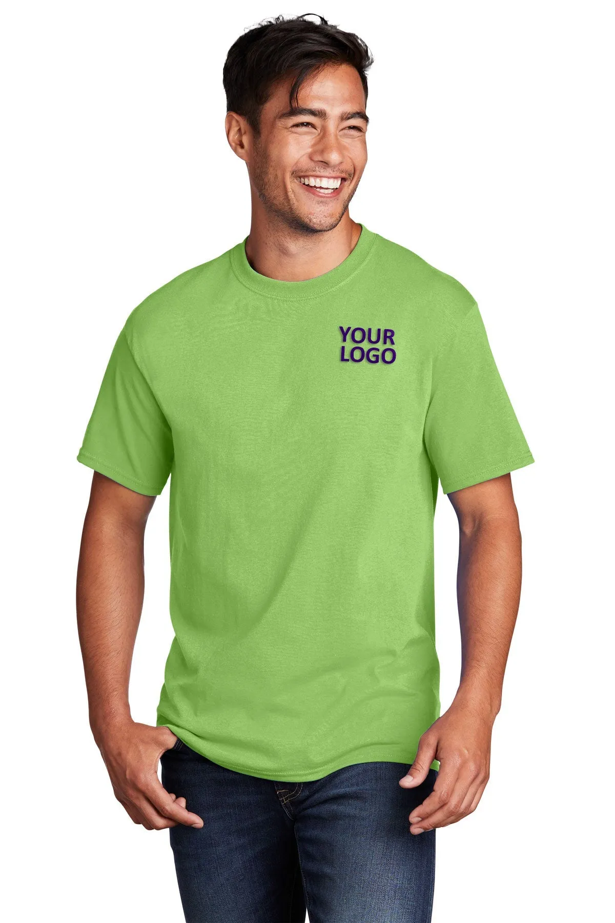 Port & Company Core Cotton Customized Tee's, Lime