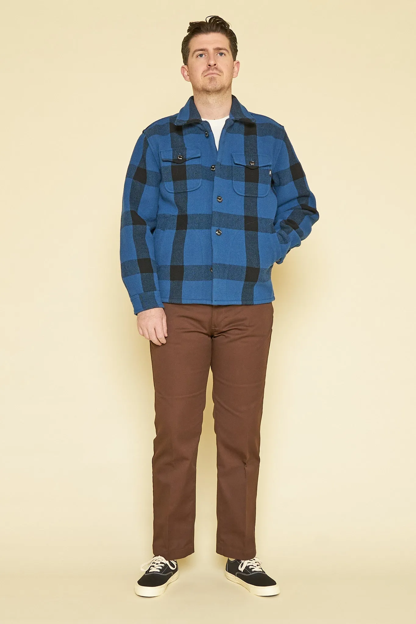 Rats Buffalo Check Shirt Jacket - Blue Check