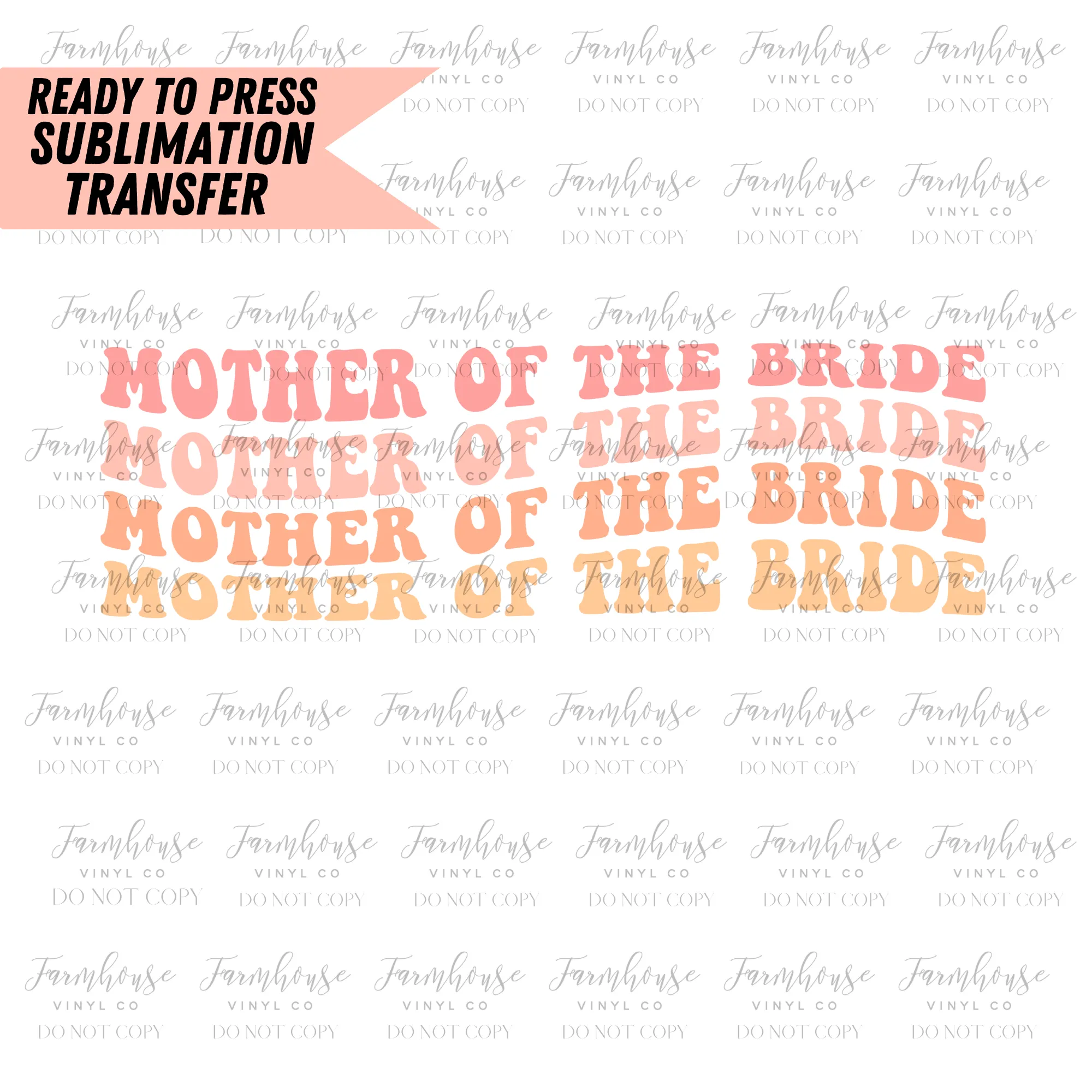 Retro Bridal Party Ready To Press Sublimation Transfer