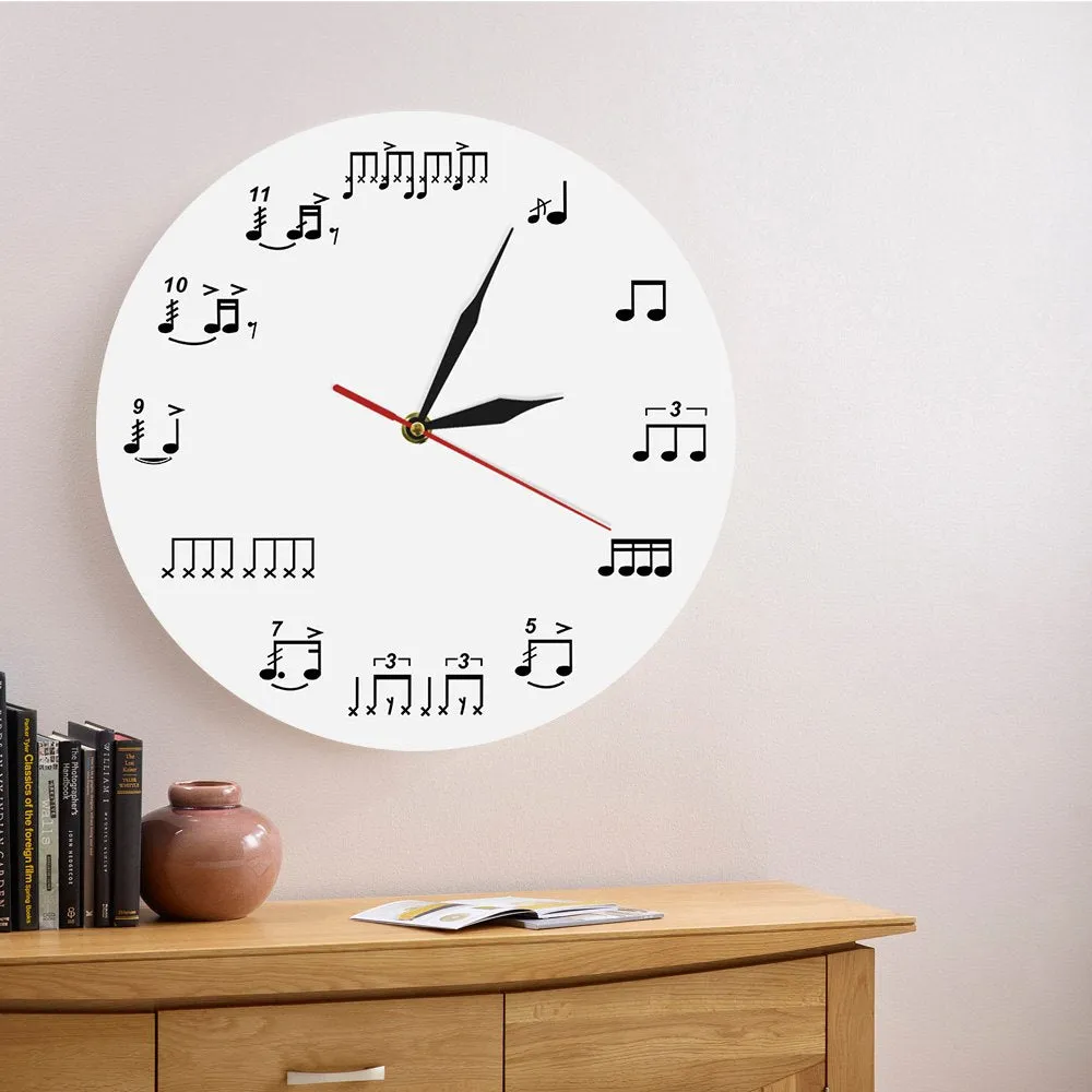 Sheet Music Notes Wall Art Music Room Wall Decor Wall Clock Piano Treble Staff Decorative Art Clocks Musician Gift For Teachers