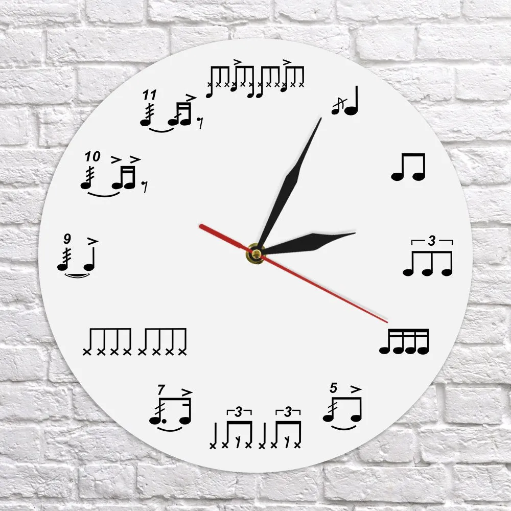 Sheet Music Notes Wall Art Music Room Wall Decor Wall Clock Piano Treble Staff Decorative Art Clocks Musician Gift For Teachers