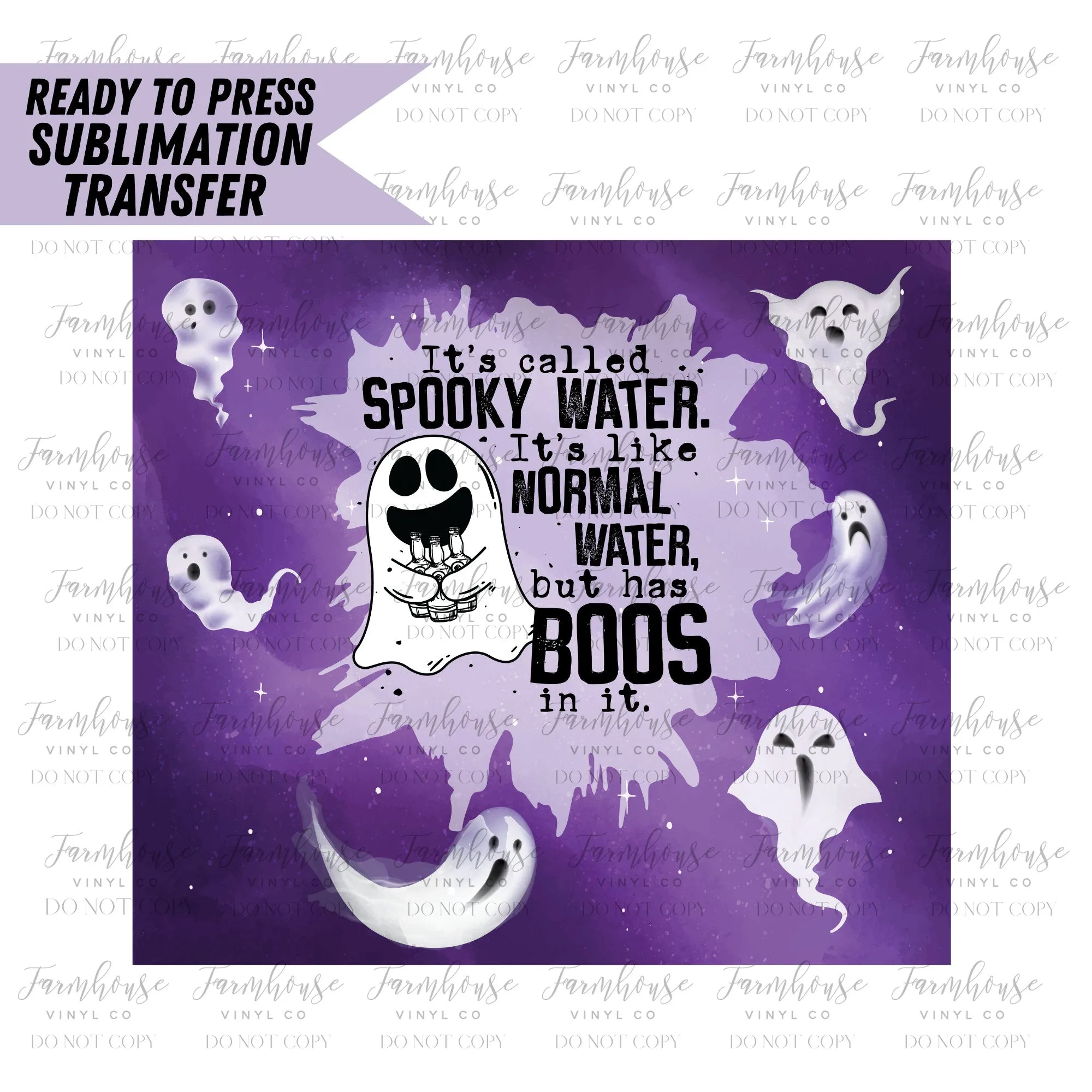 Spooky Boos Tumbler Wrap, Tumbler Sublimation Transfer, Ready To Press, Heat Transfer, Skinny 20 OZ, Skinny 30 OZ, Halloween Heat Design