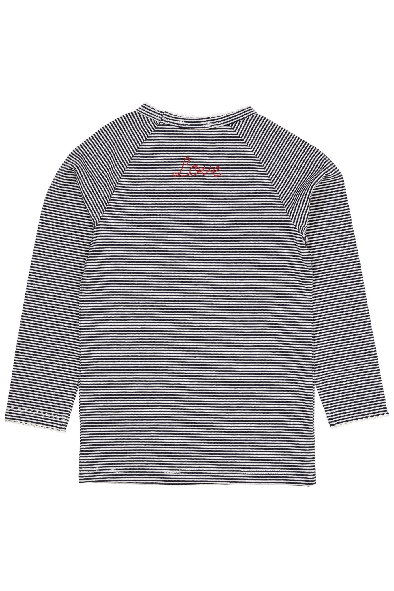 STRIPED LS TEE W. BOW - NAVY/CREAM STRIPE