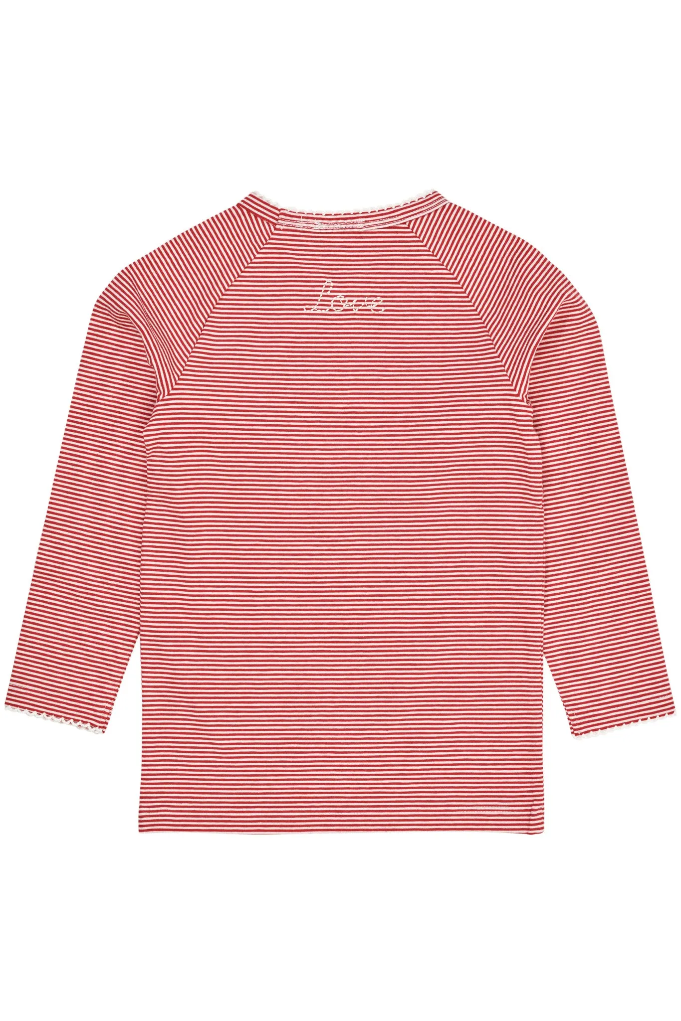 STRIPED LS TEE W. BOW - RED/CREAM STRIPE