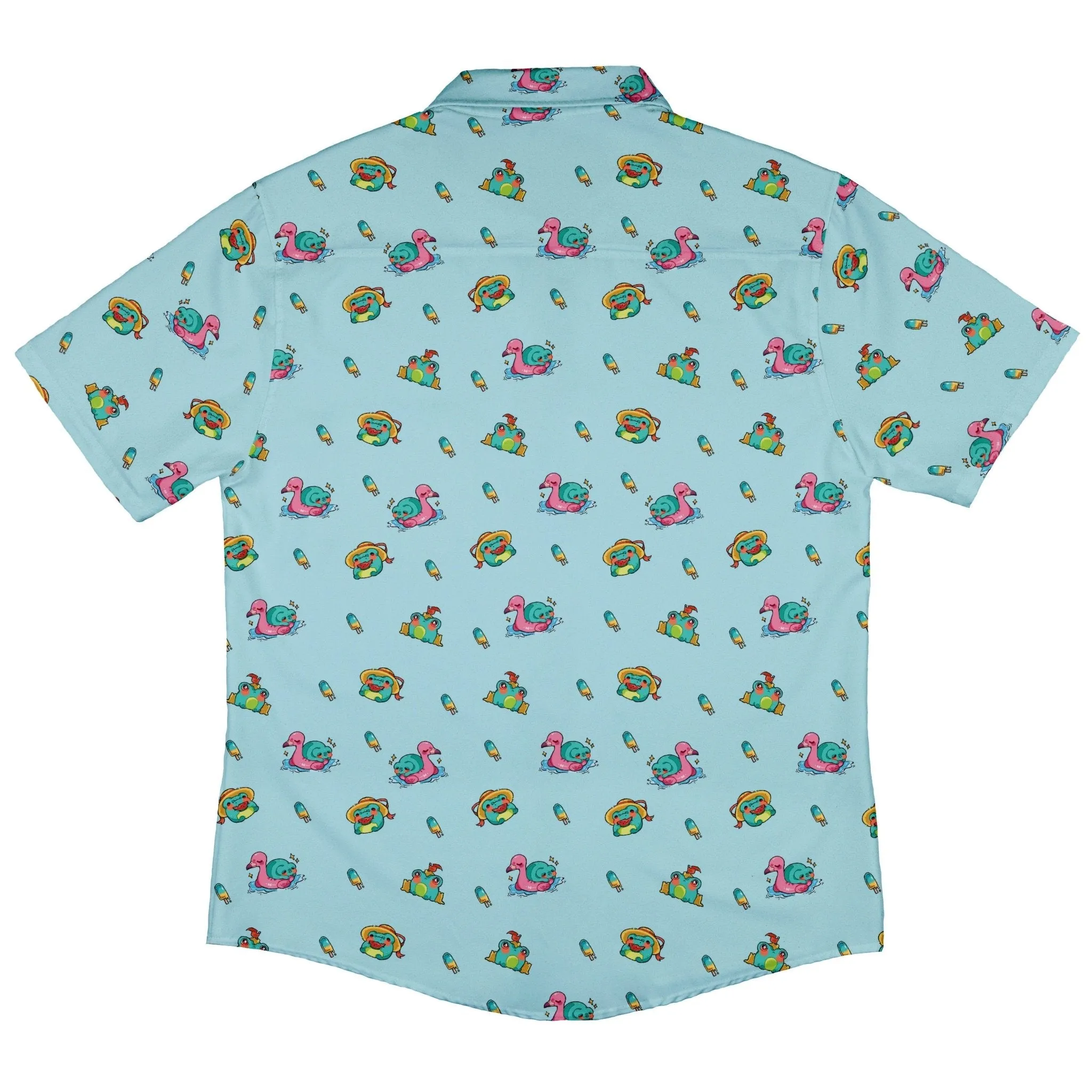 Summer Frogs Anime Button Up Shirt