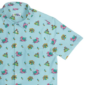 Summer Frogs Anime Button Up Shirt