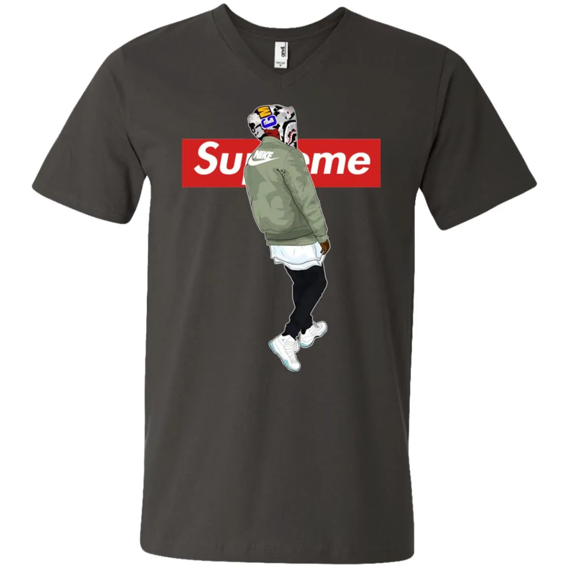 Supre Me Nike Top Fashion T-shirt Men V-Neck T-Shirt