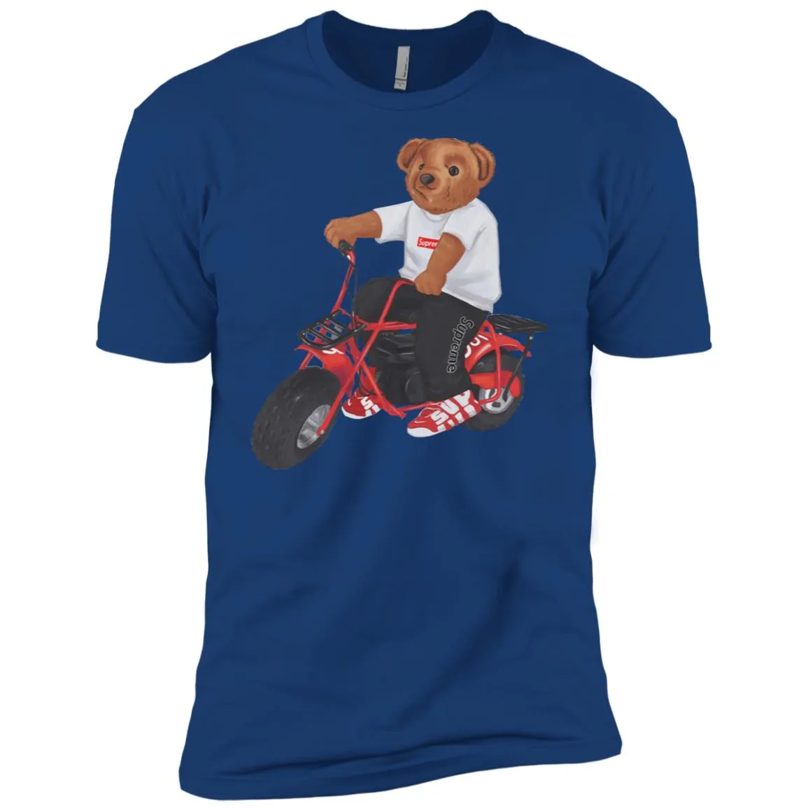 Supreme Bear Moto T-shirt Men Short Sleeve T-Shirt