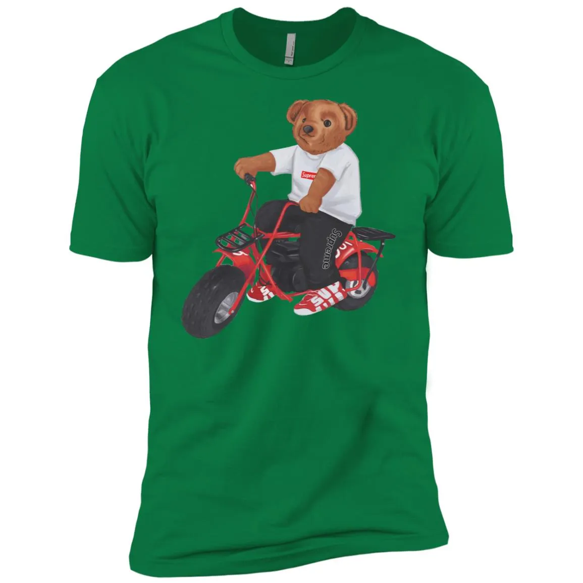 Supreme Bear Moto T-shirt Men Short Sleeve T-Shirt