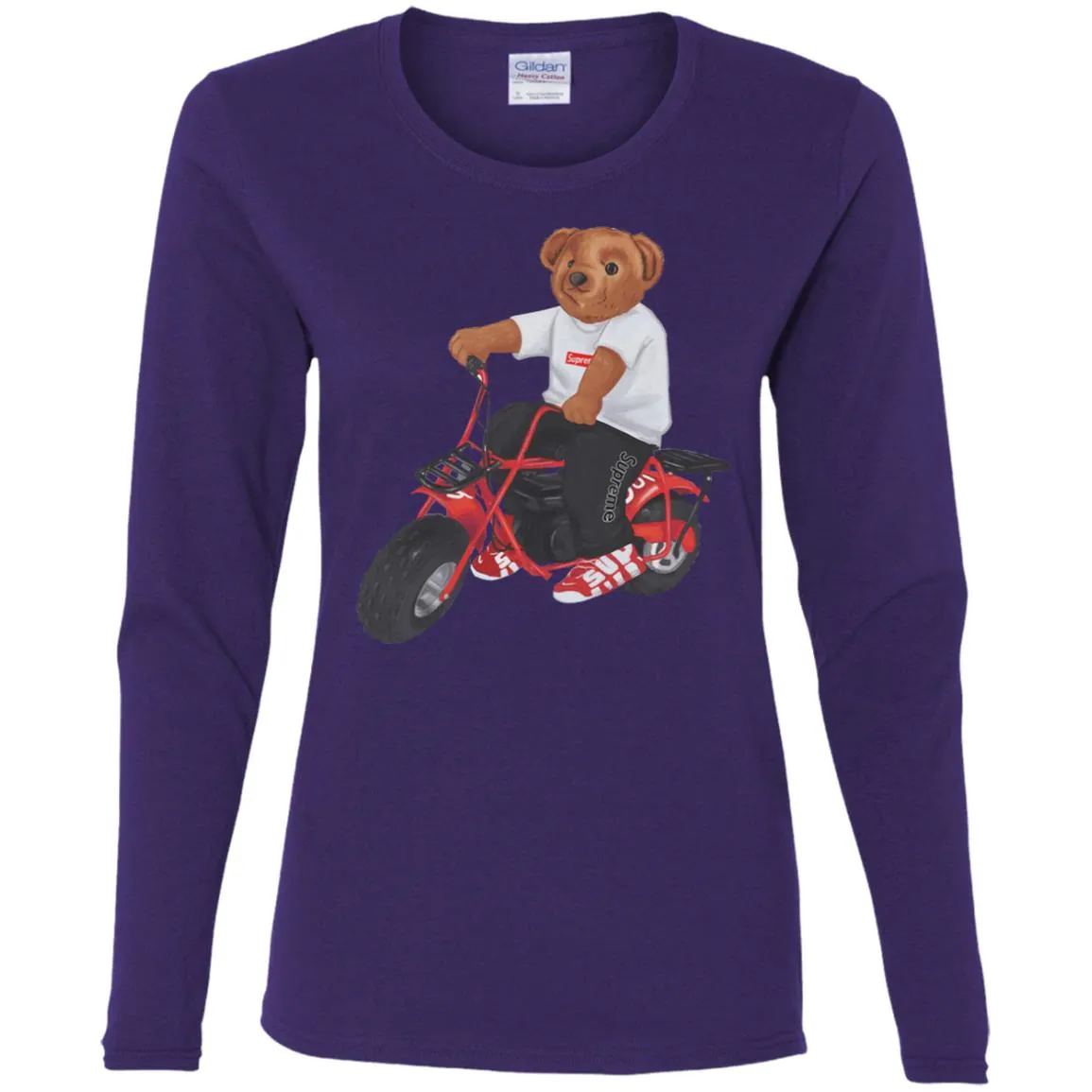 Supreme Bear Moto T-shirt Women Long Sleeve Shirt