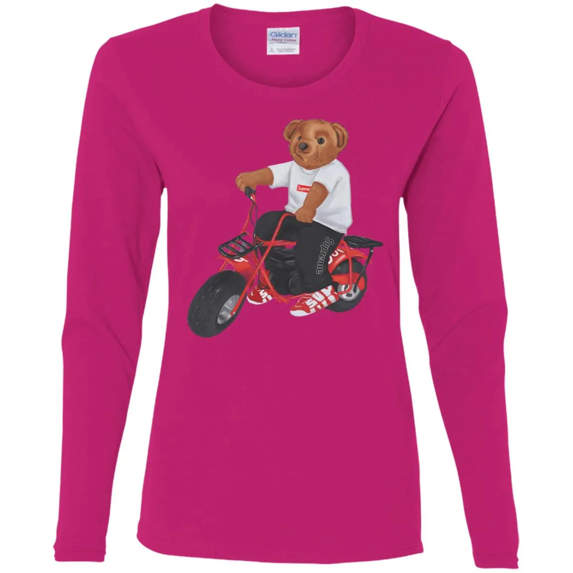 Supreme Bear Moto T-shirt Women Long Sleeve Shirt