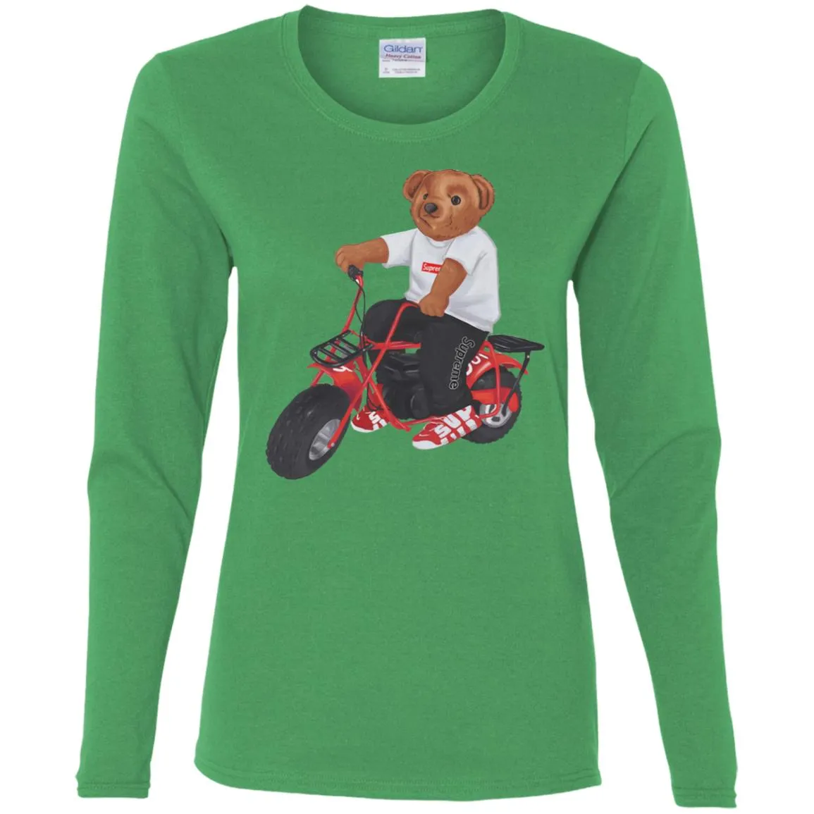 Supreme Bear Moto T-shirt Women Long Sleeve Shirt