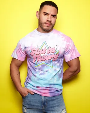 S/ut in theory on cotton candy tie-dye tshirt