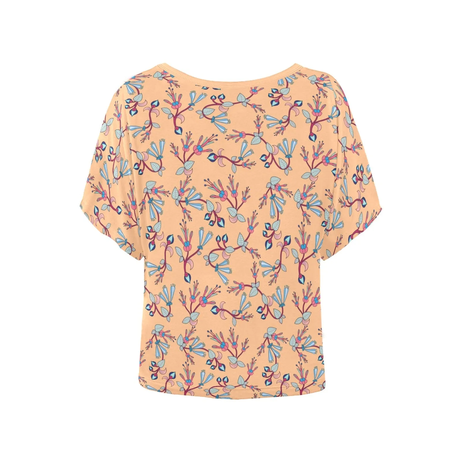 Swift Floral Peache Women's Batwing-Sleeved Blouse T shirt