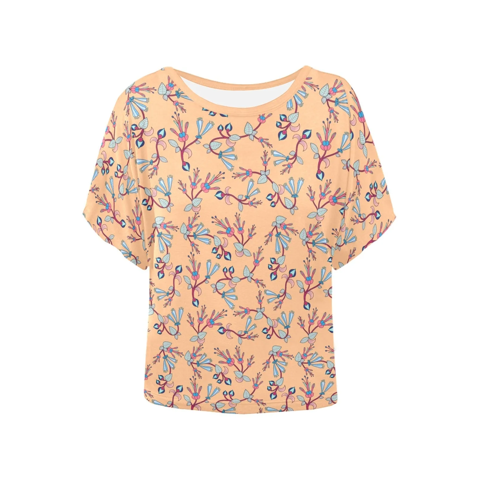 Swift Floral Peache Women's Batwing-Sleeved Blouse T shirt