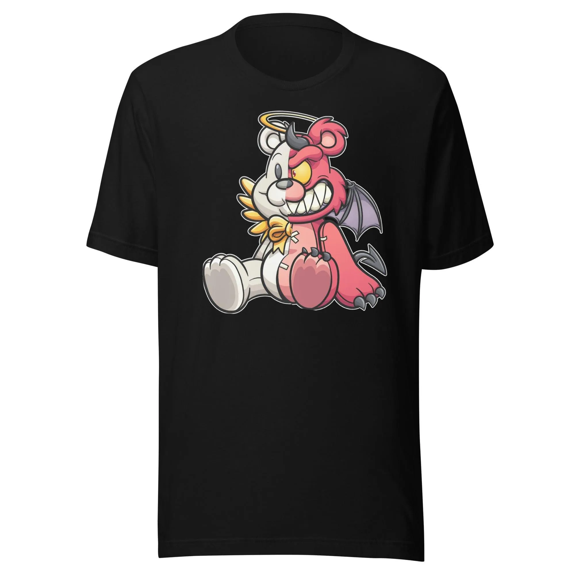 Teddy Bear T-shirt Urban Teddy Bear Series Evil Angel Short Sleeve Unisex Top