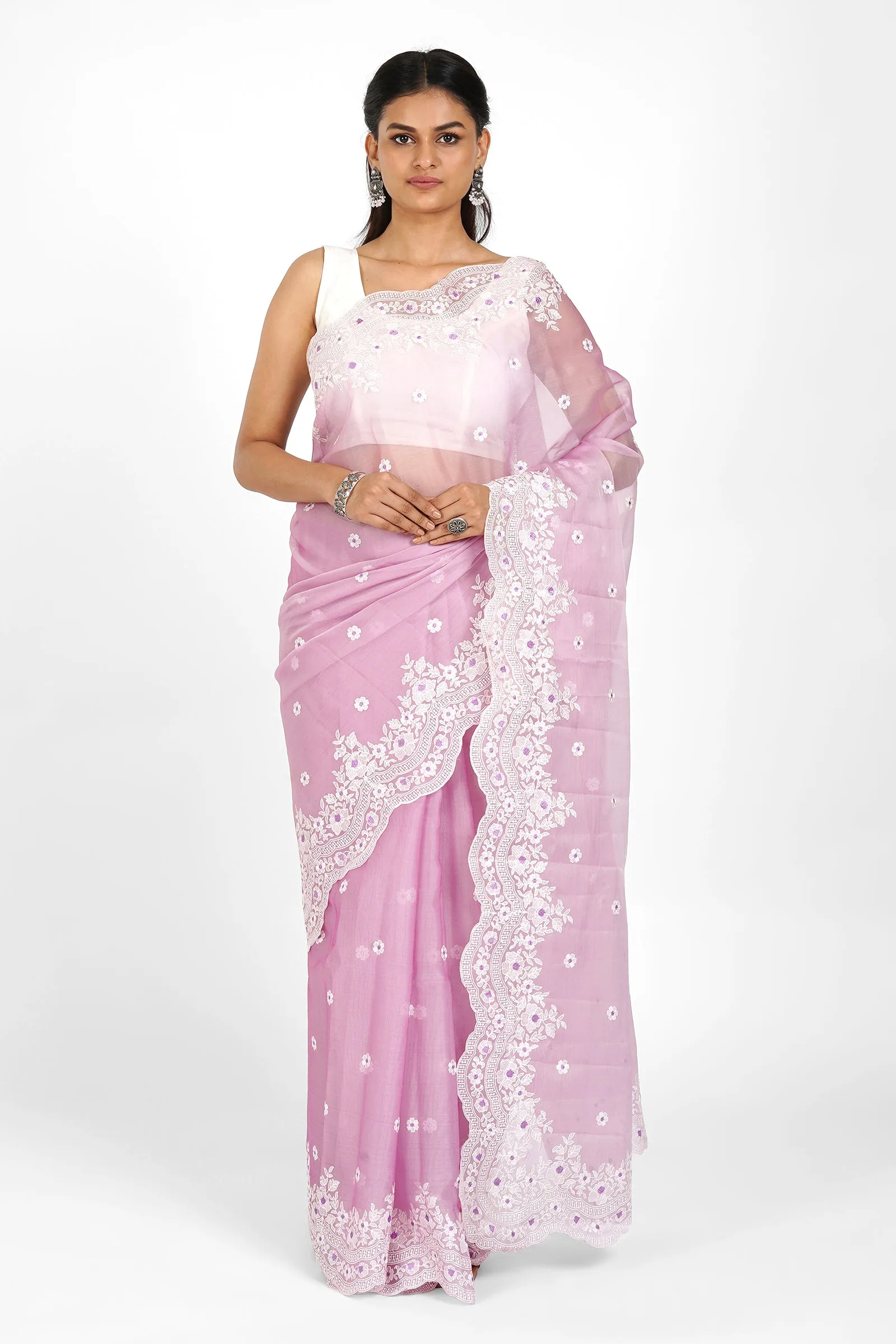 Teejh Hiran Embroidered Organza Saree