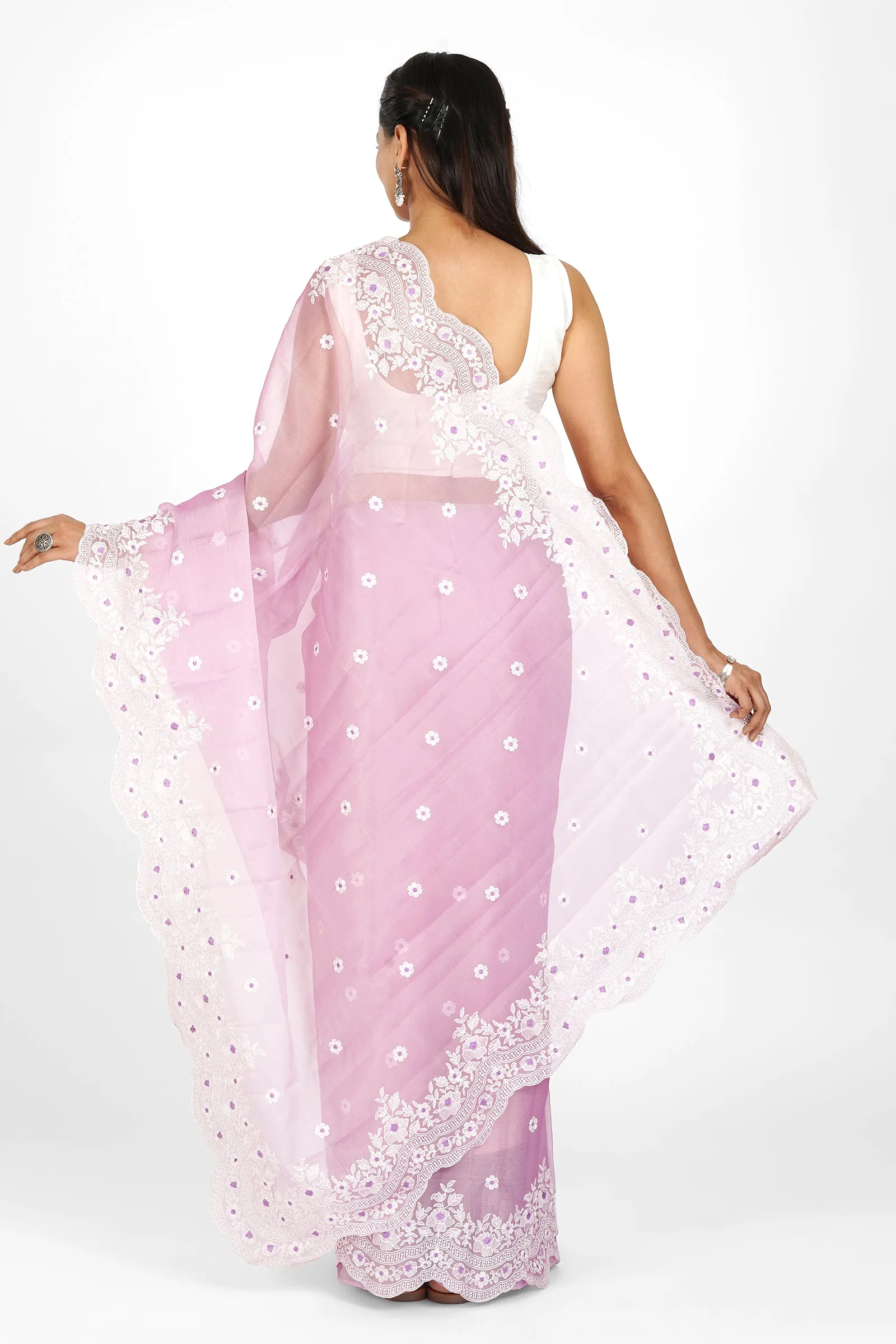 Teejh Hiran Embroidered Organza Saree