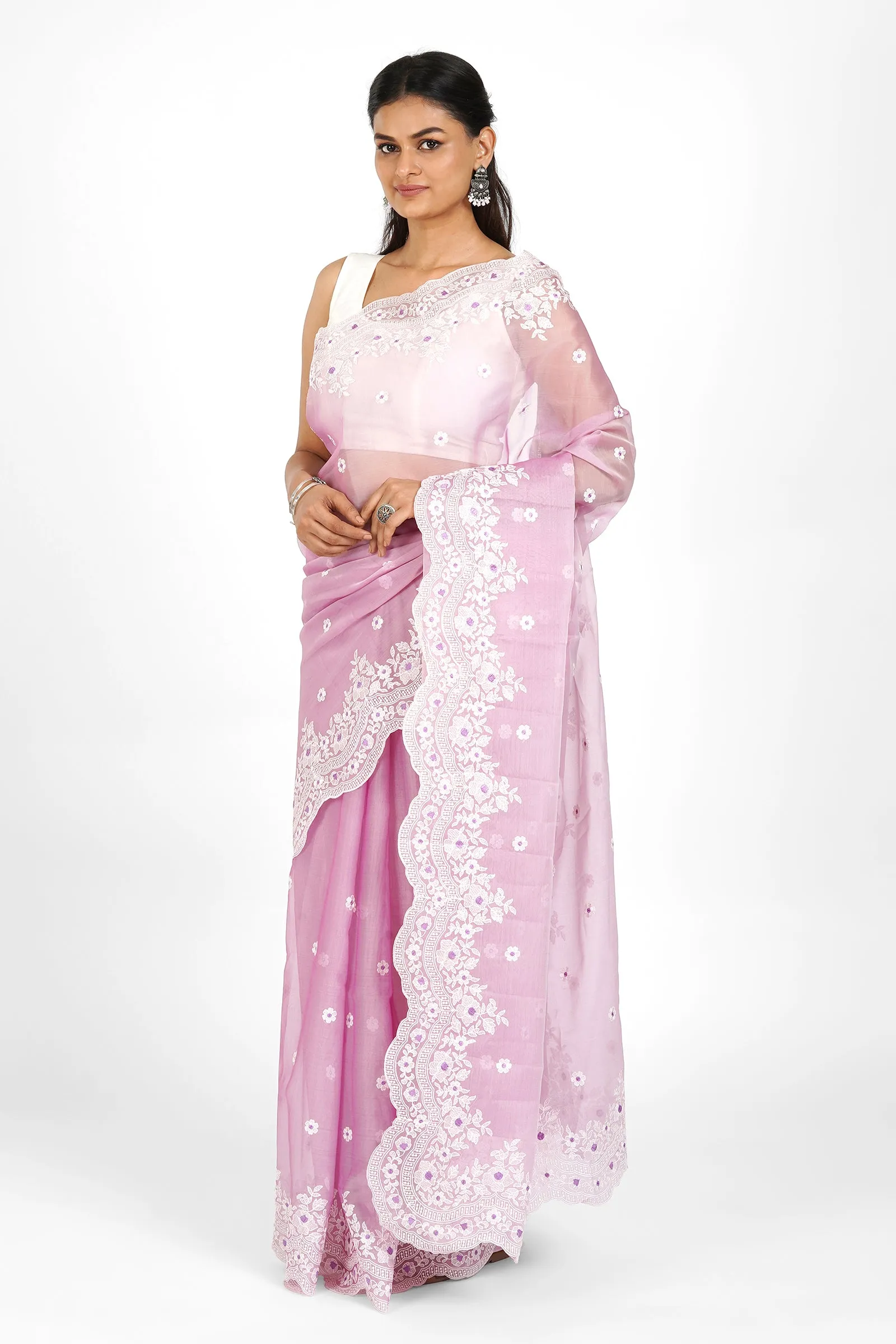 Teejh Hiran Embroidered Organza Saree