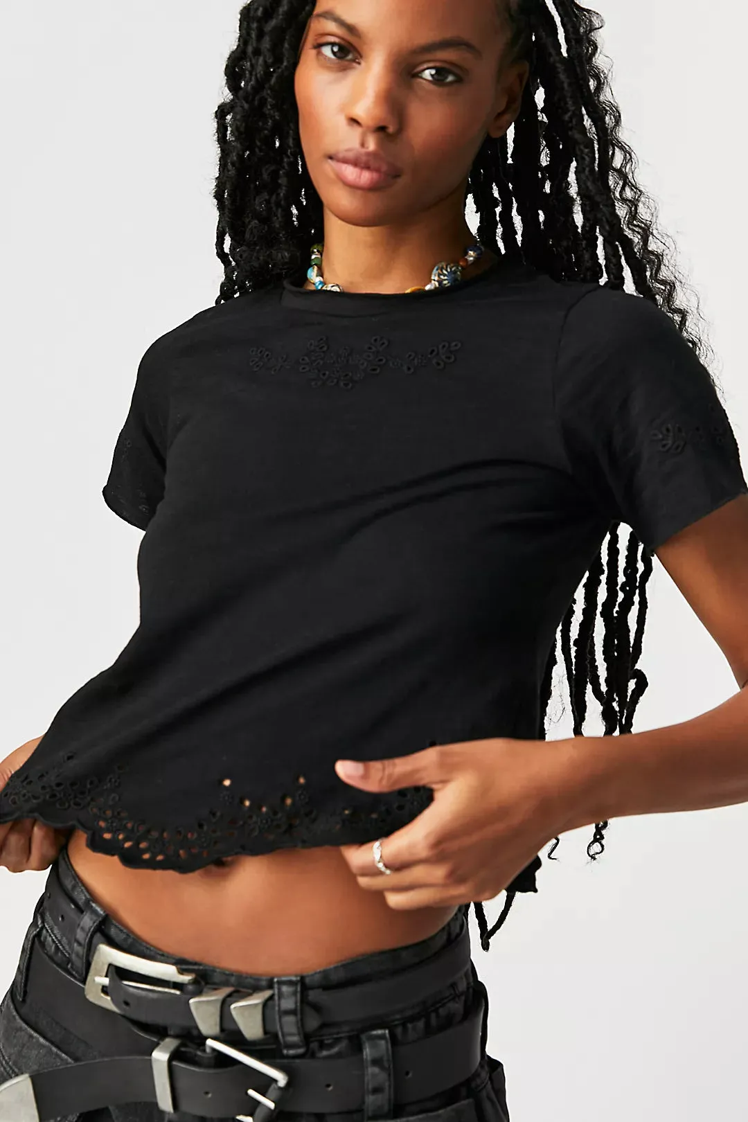 The Call Me Baby Tee by Free People - Black