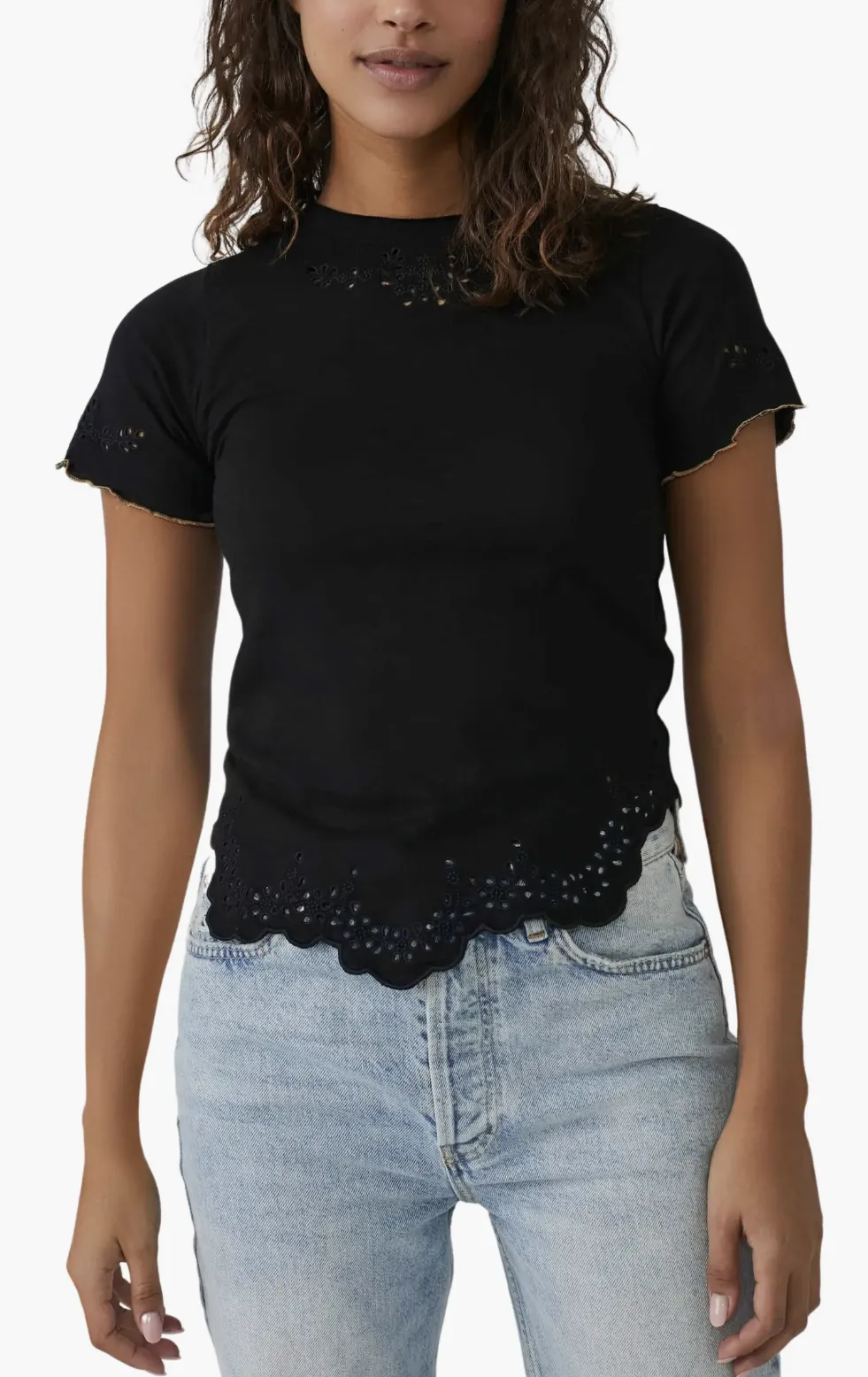 The Call Me Baby Tee by Free People - Black