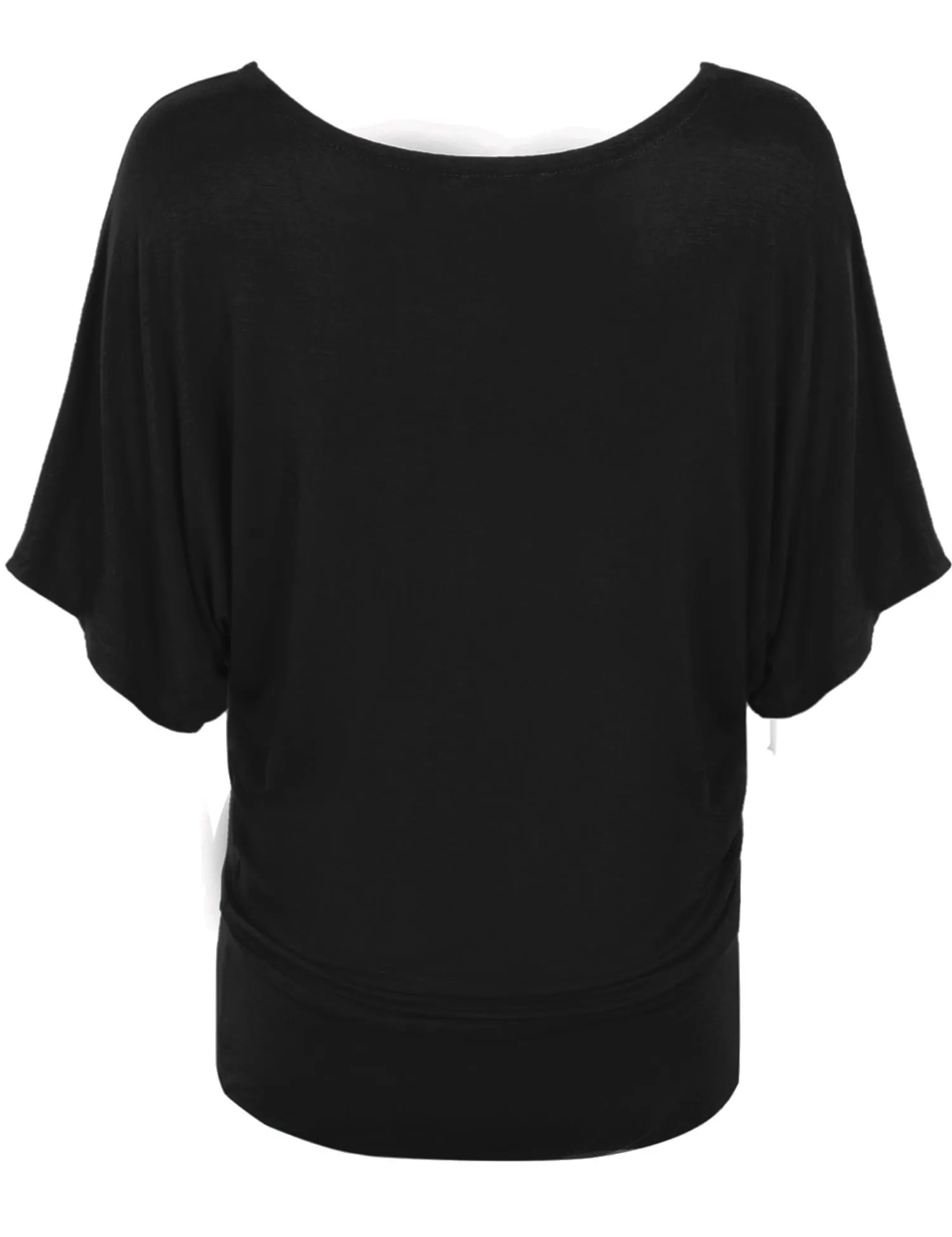 Trendy Dolman Kimono Sleeve Casual Drape Top T-Shirt (S-3X)