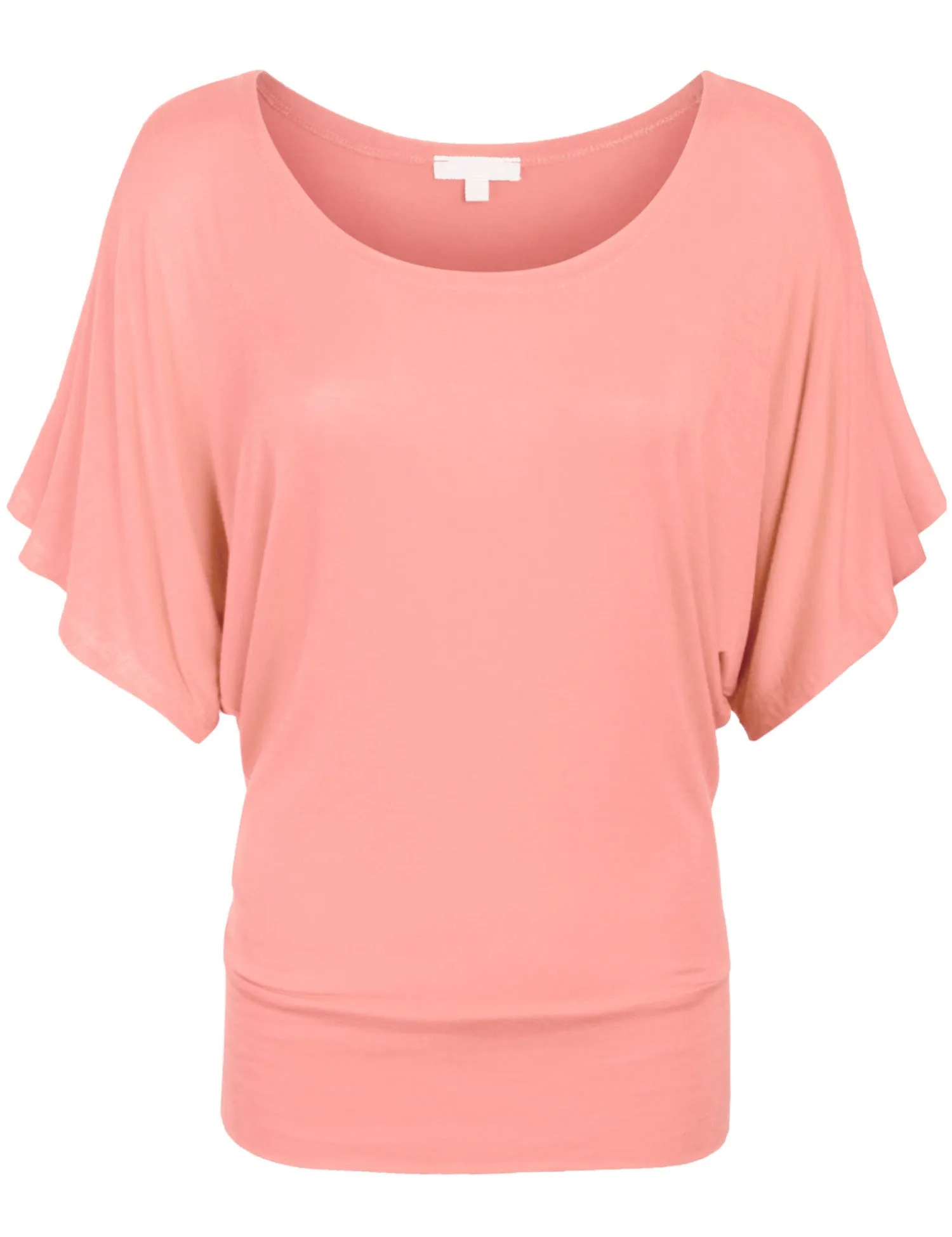 Trendy Dolman Kimono Sleeve Casual Drape Top T-Shirt (S-3X)