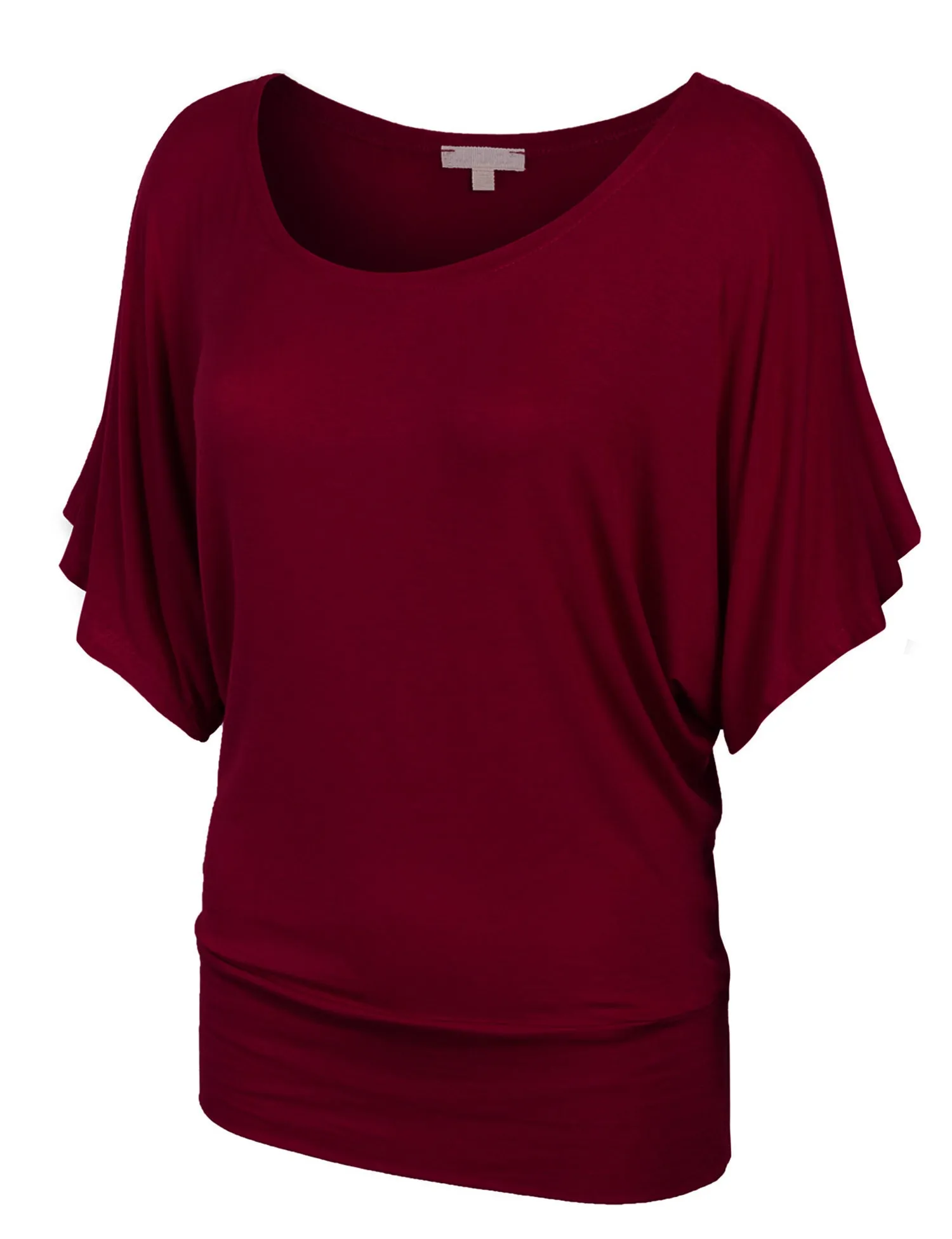 Trendy Dolman Kimono Sleeve Casual Drape Top T-Shirt (S-3X)