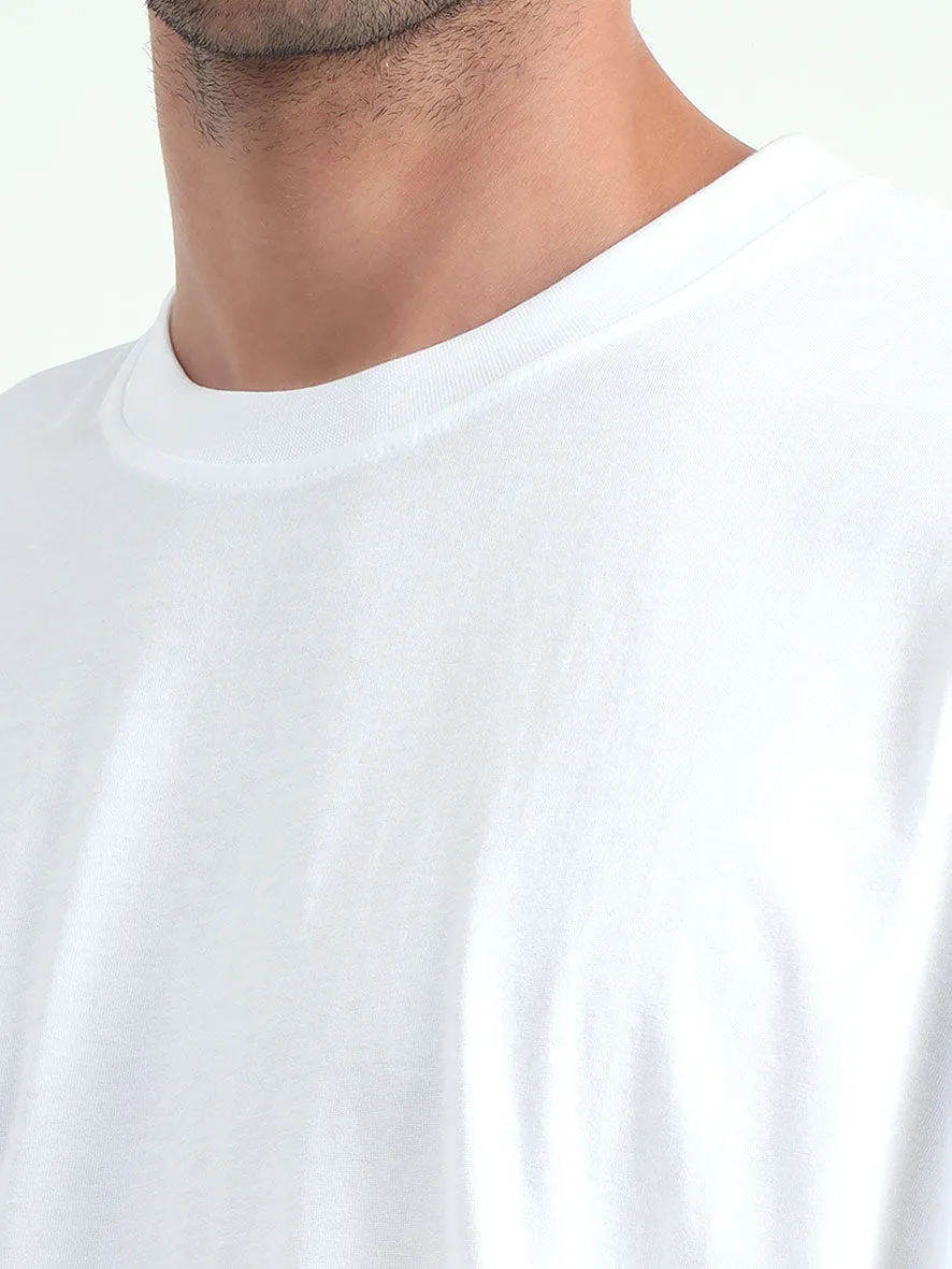 White Baggy Fit Round Neck T-Shirt