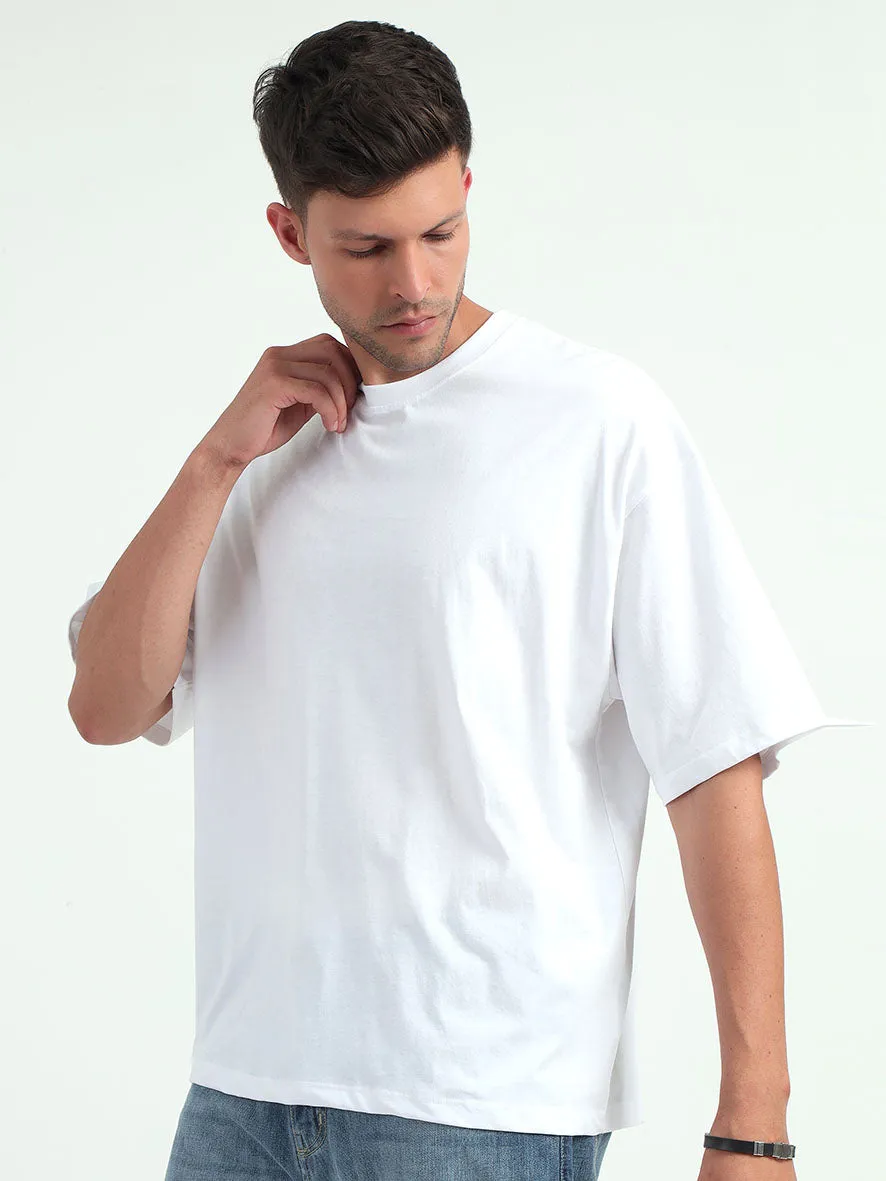 White Baggy Fit Round Neck T-Shirt