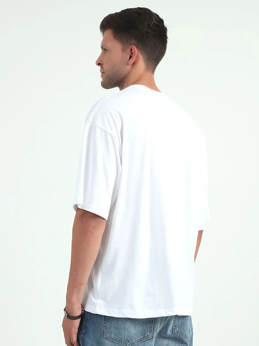 White Baggy Fit Round Neck T-Shirt